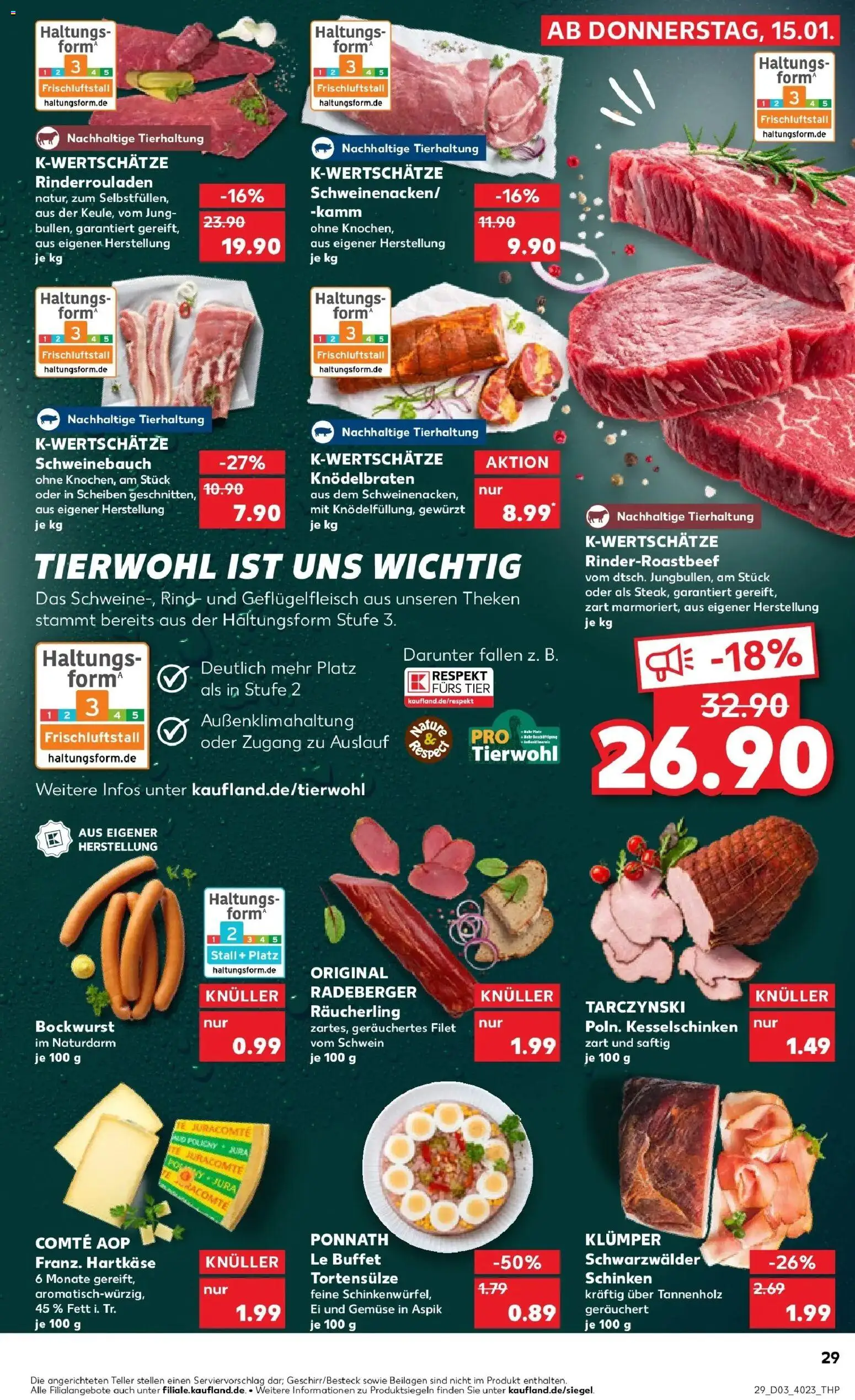 Kaufland prospekt Glauchau	 – gültig ab 19.01.2026 | Seite: 29 | Produkte: Bockwurst, Jura, Schweinebauch, Schinken
