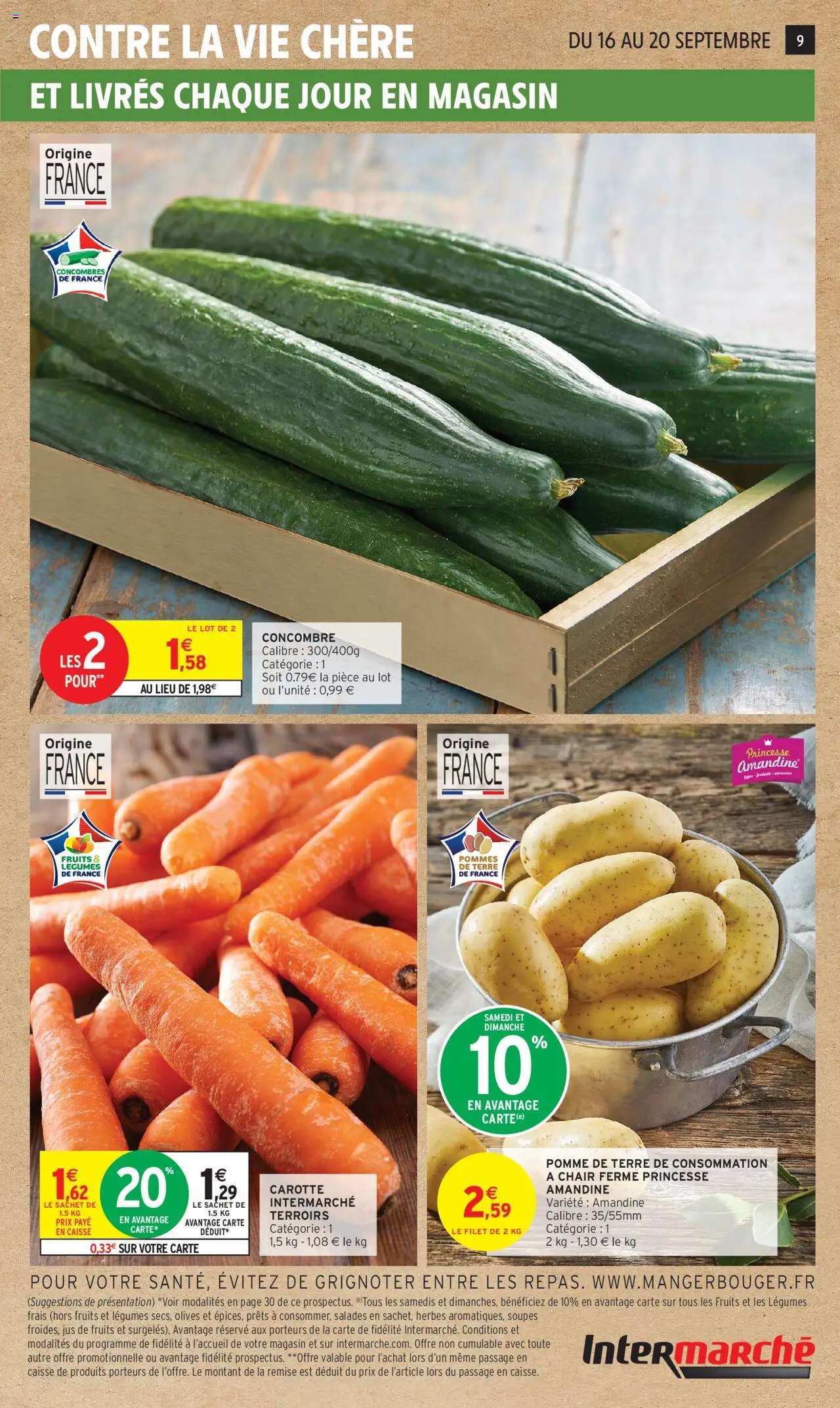  | Page: 9 | Produits: Concombre, Pomme de terre de consommation, Jus, Concombres
