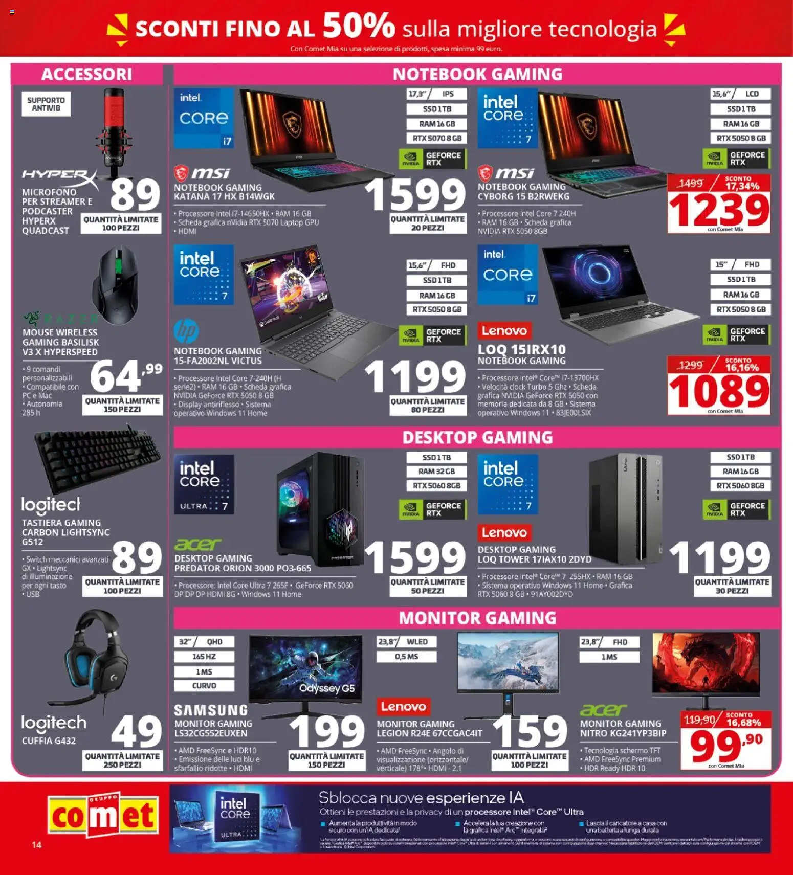 Volantino Comet del 22.01.2026 | Pagina: 14 | Prodotti: Laptop, PC, Mouse, USB