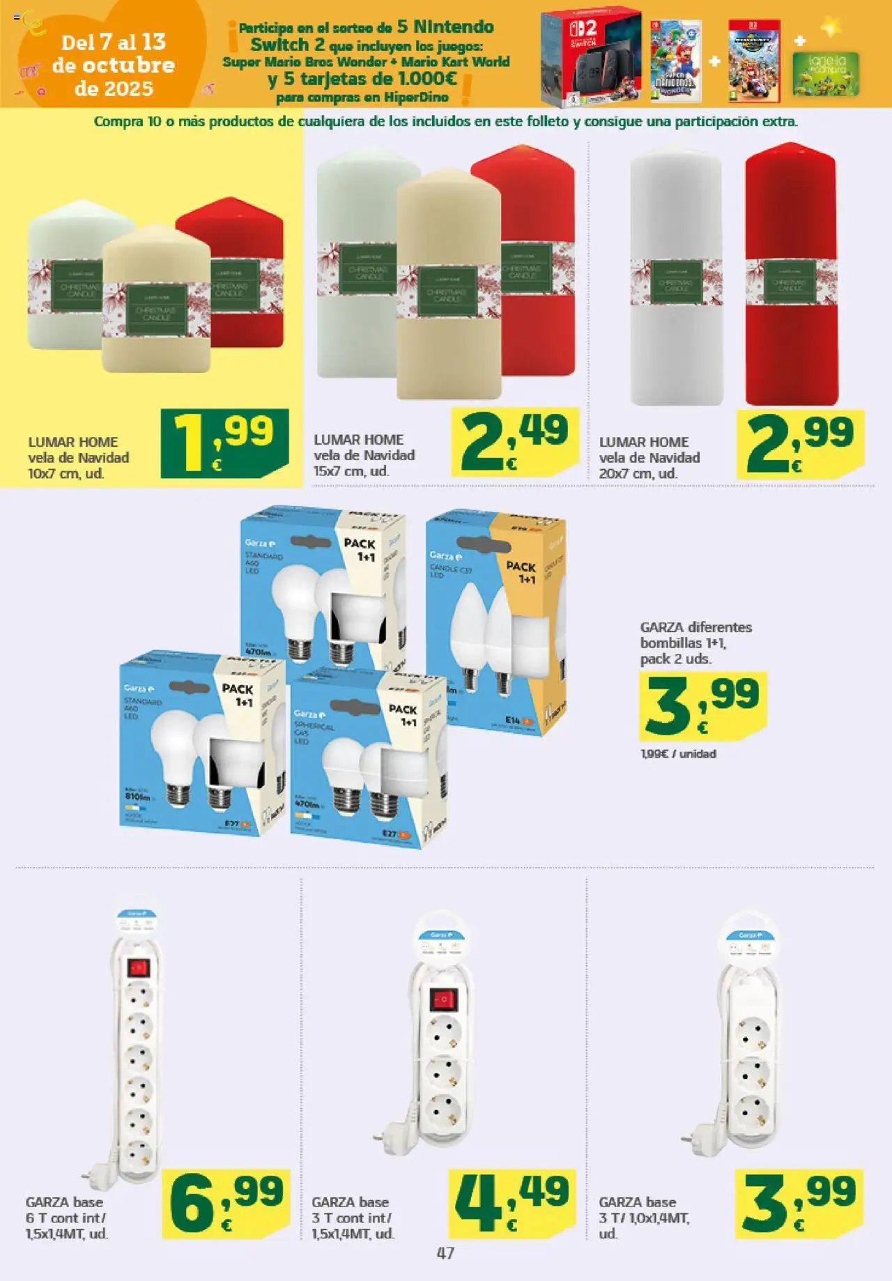 HiperDino folleto │ válido desde el 09.10.2025 | Página: 47 | Productos: Nintendo, Vela