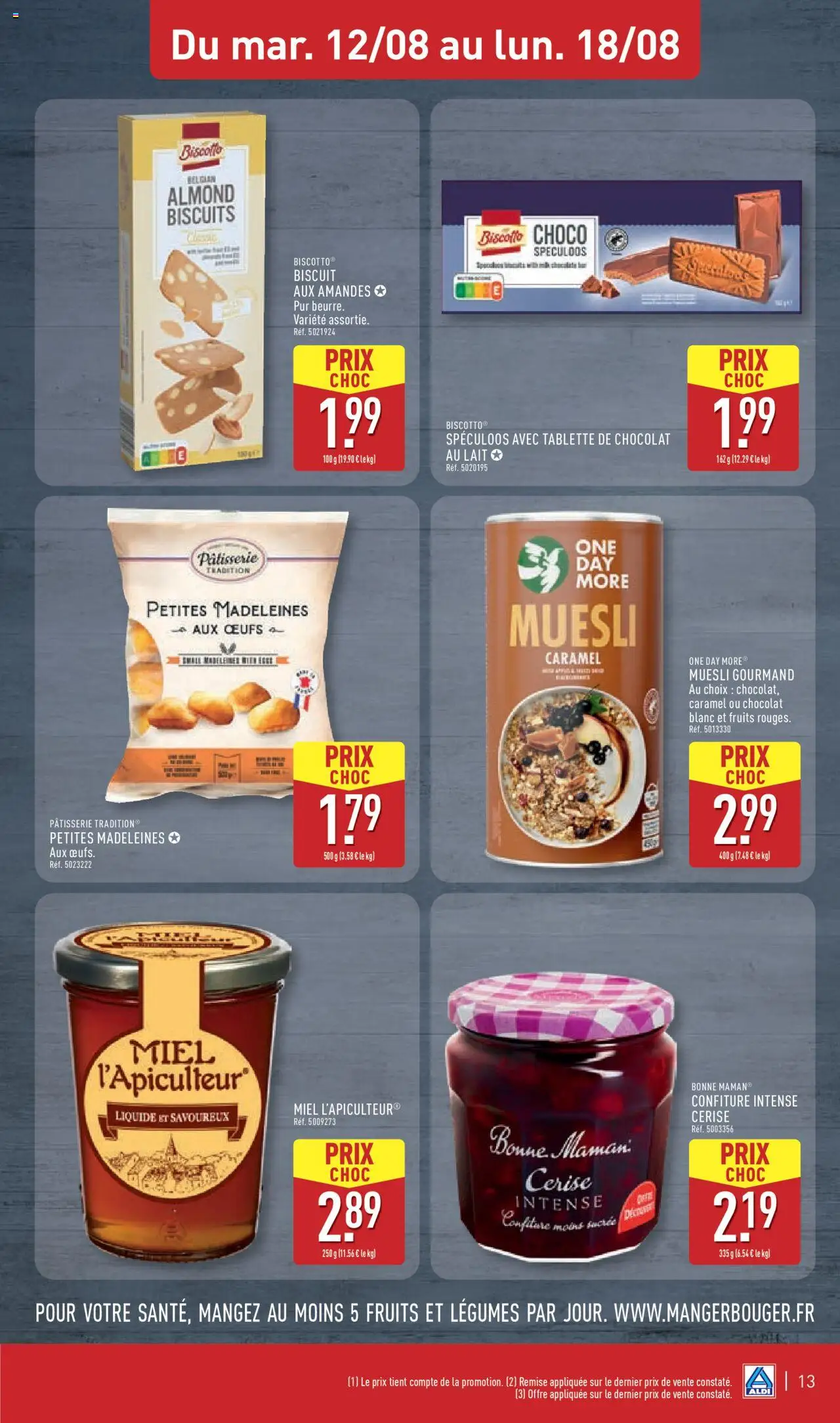  | Page: 15 | Produits: Miel, Spéculoos, Lait, Amandes