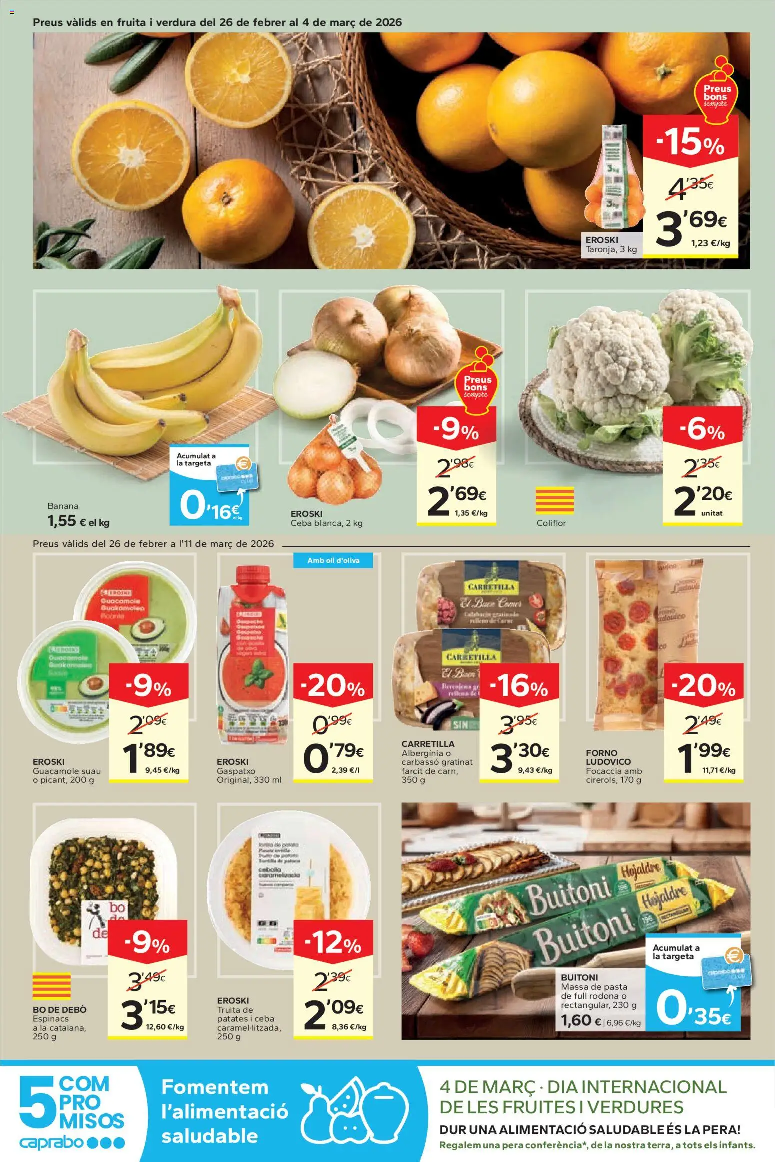 Caprabo - Abaixem el preu │ válido desde el 26.02.2026 | Página: 4 | Productos: Pasta, Guacamole, Ρυζογκοφρέτα, Παγωμένο τσάι