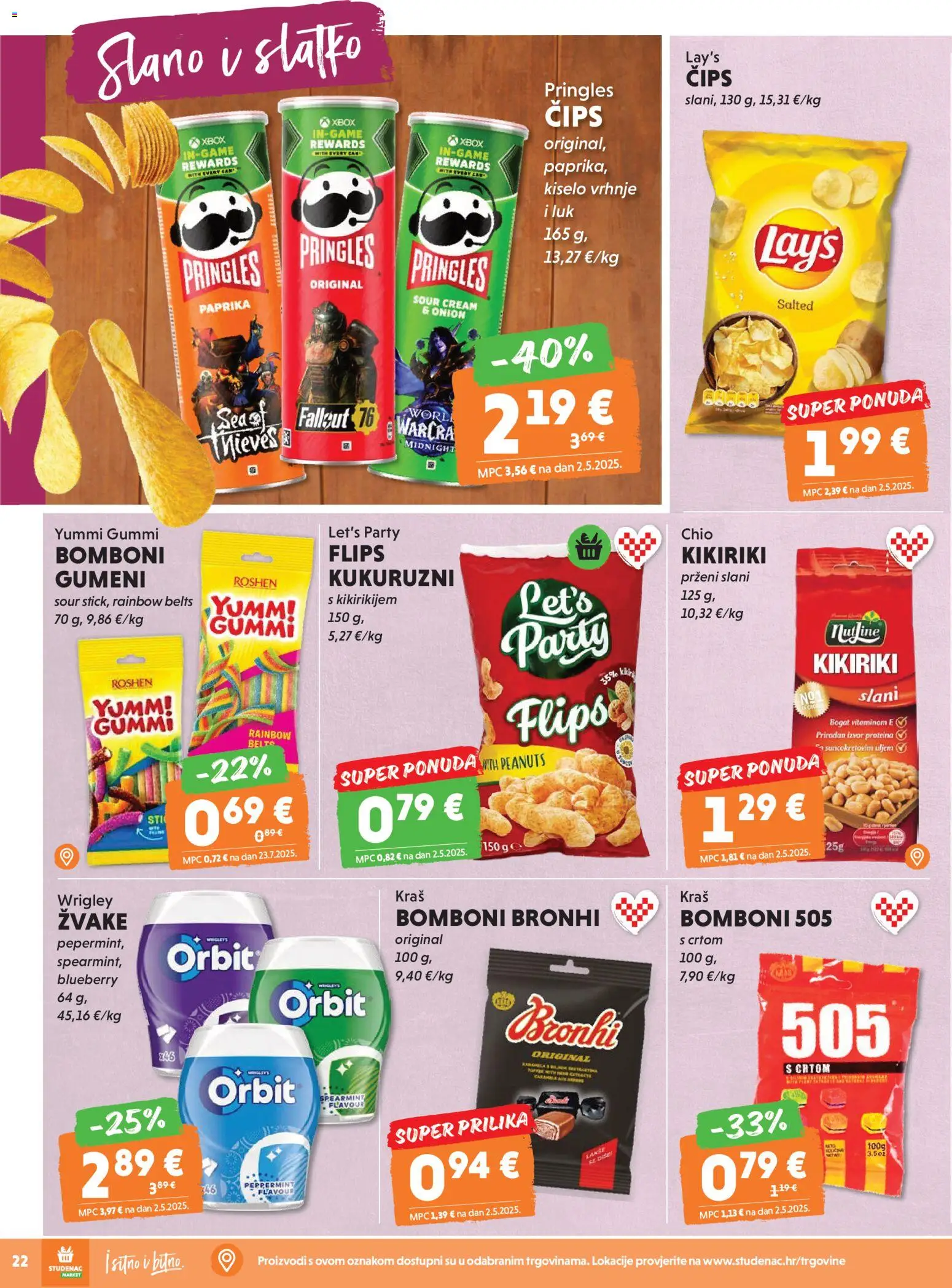 Studenac katalog | vrijedi od 18.03.2026 | Stranica: 22 | Proizvodi: Pringles, Kiselo vrhnje, Kikiriki, Xbox