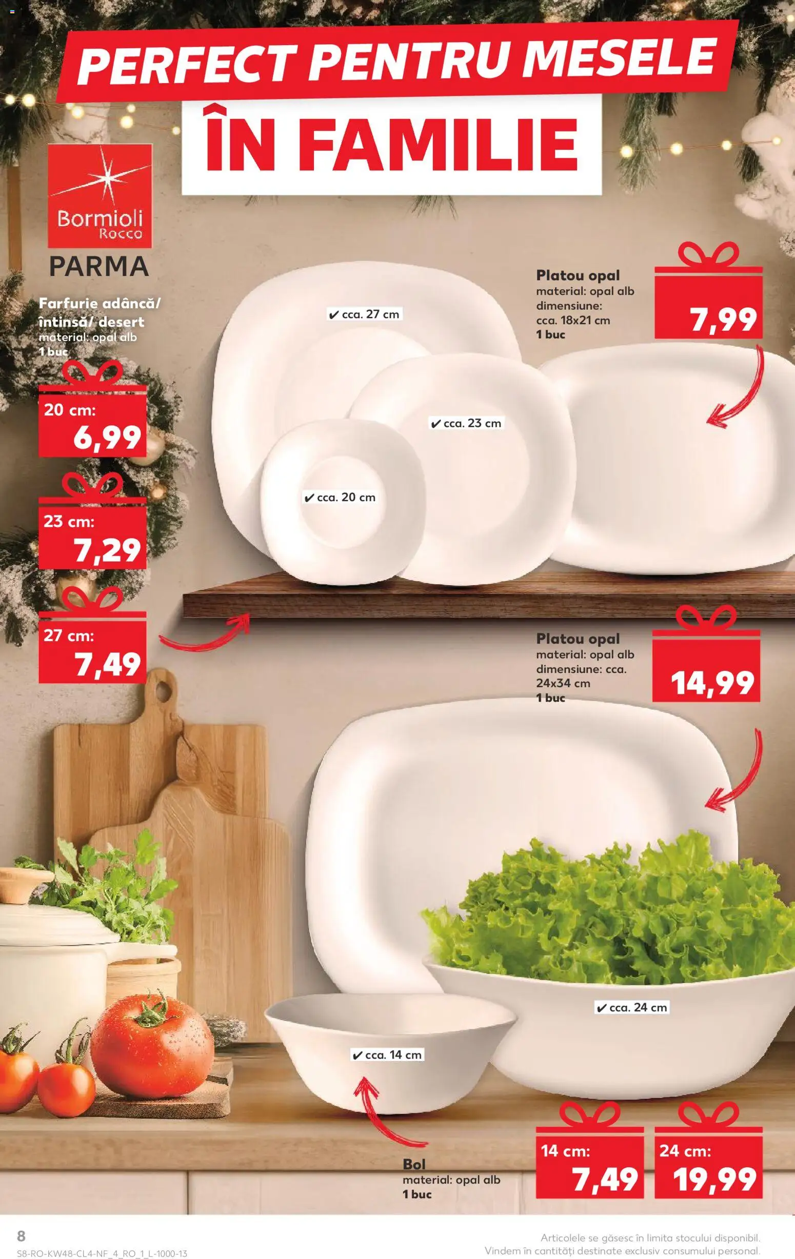 Noul catalog Kaufland – valabil de la 26.11.2025 | Pagină: 8 | Produse: Bol, Farfurie