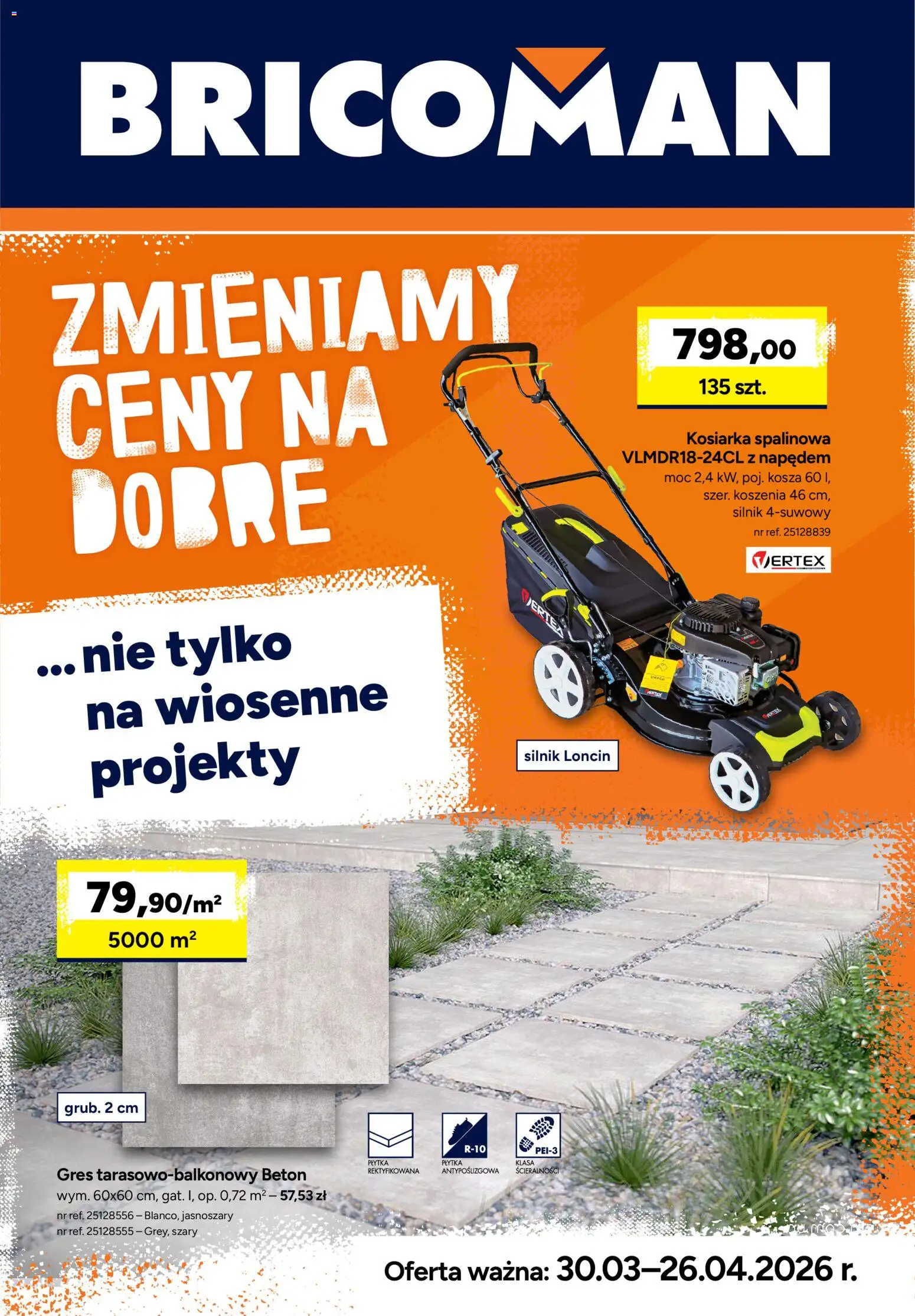 Bricoman gazetka od 30.03.2026 | Strona: 1 | Produkty: Kosiarka