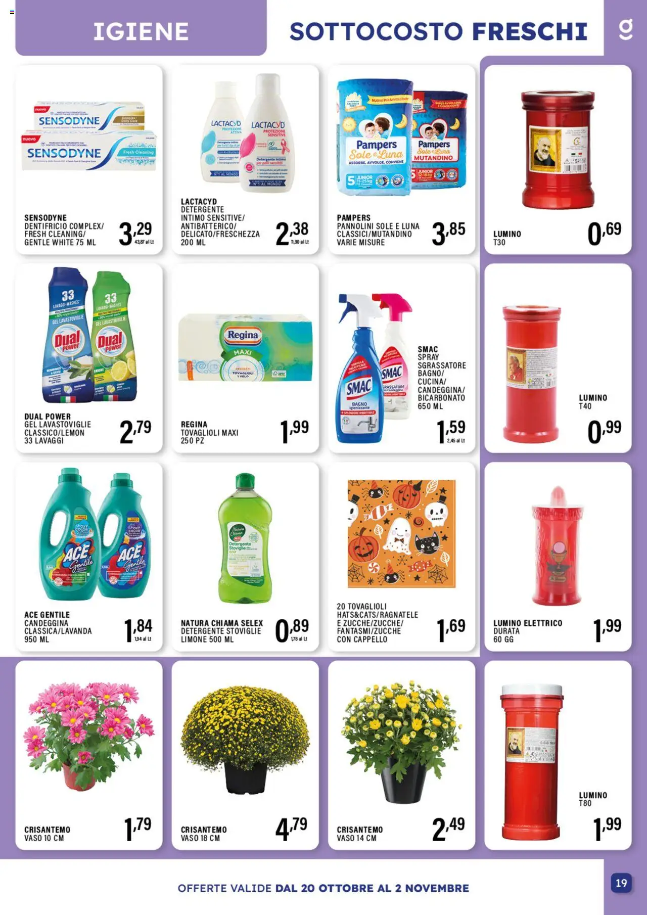 Volantino GECOP del 20.10.2025 | Pagina: 19 | Prodotti: Detergente intimo, Detergente, Cappello, Pampers