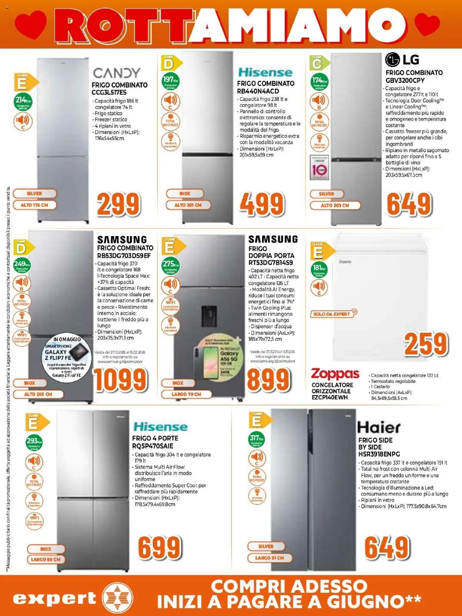 Volantino Expert del 29.01.2026 | Pagina: 4 | Prodotti: Ripiano, Vino, Congelatore, Samsung