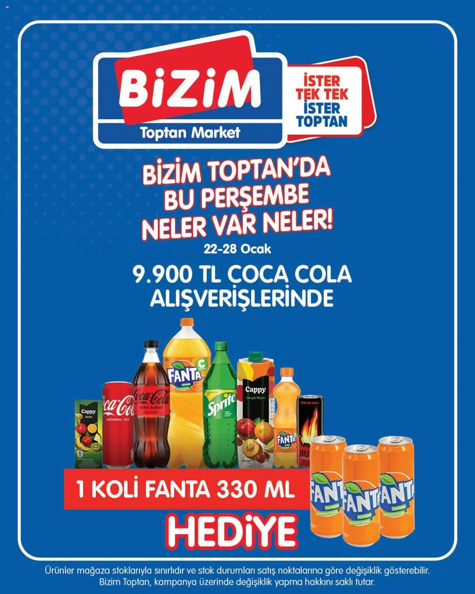 Bizim Toptan Katalog - 22.01.2026 tarihinden itibaren geçerlidir | Sayfa: 5 | Ürünler: Su, Ocak, Fanta, Sprite