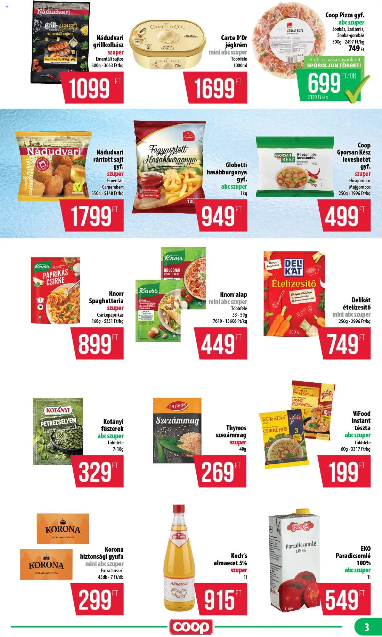 COOP akciós ujság - amely érvényes a következő dátumtól: 21.08.2025 | Oldal: 3 | Termékek: Fűszerek, Szezámmag, Csirkehús, Camembert