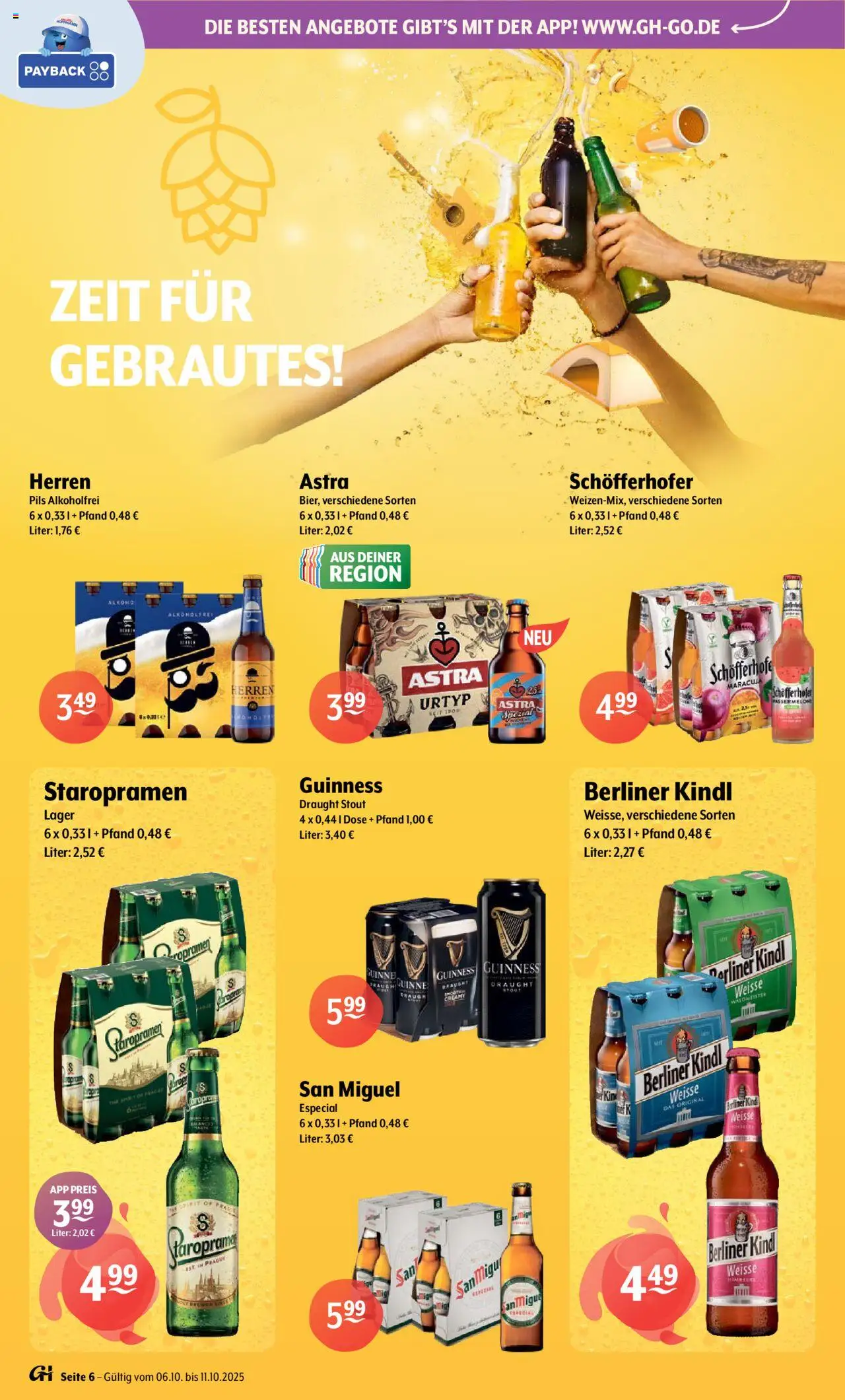 Getränke Hoffmann - Hamburg – gültig ab 06.10.2025 | Seite: 6 | Produkte: Berliner, Pils, Astra, Himbeere