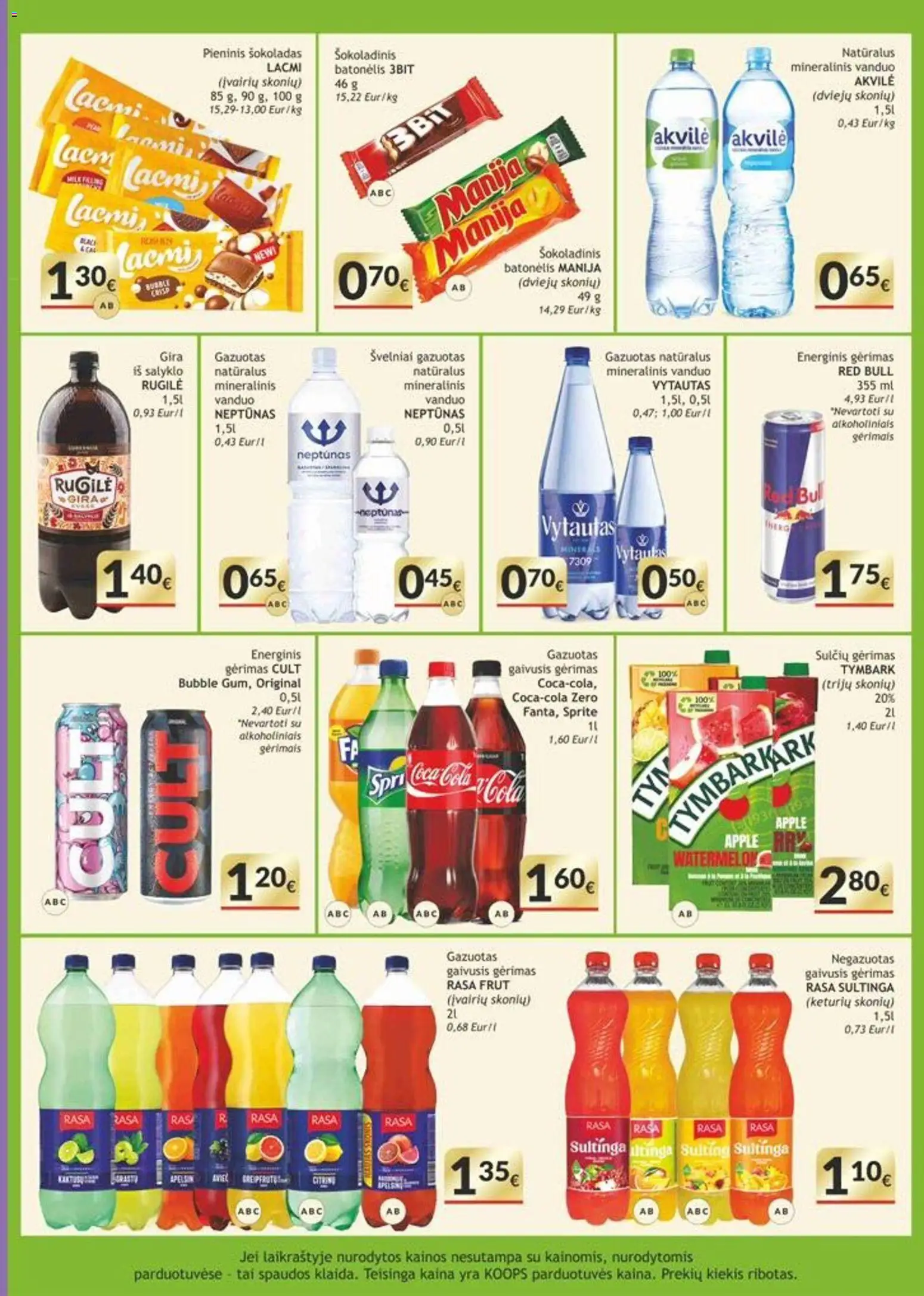 Koops akcijos nuo 26.01.2026 | Puslapis: 9 | Prekių: Gaivusis gėrimas, Energinis gėrimas, Šokoladinis batonėlis, Mineralinis vanduo
