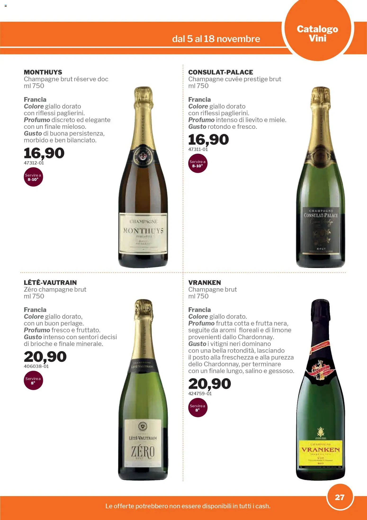 Volantino Sogegross del 05.11.2025 | Pagina: 27 | Prodotti: Frutta, Limone, Champagne, Profumo