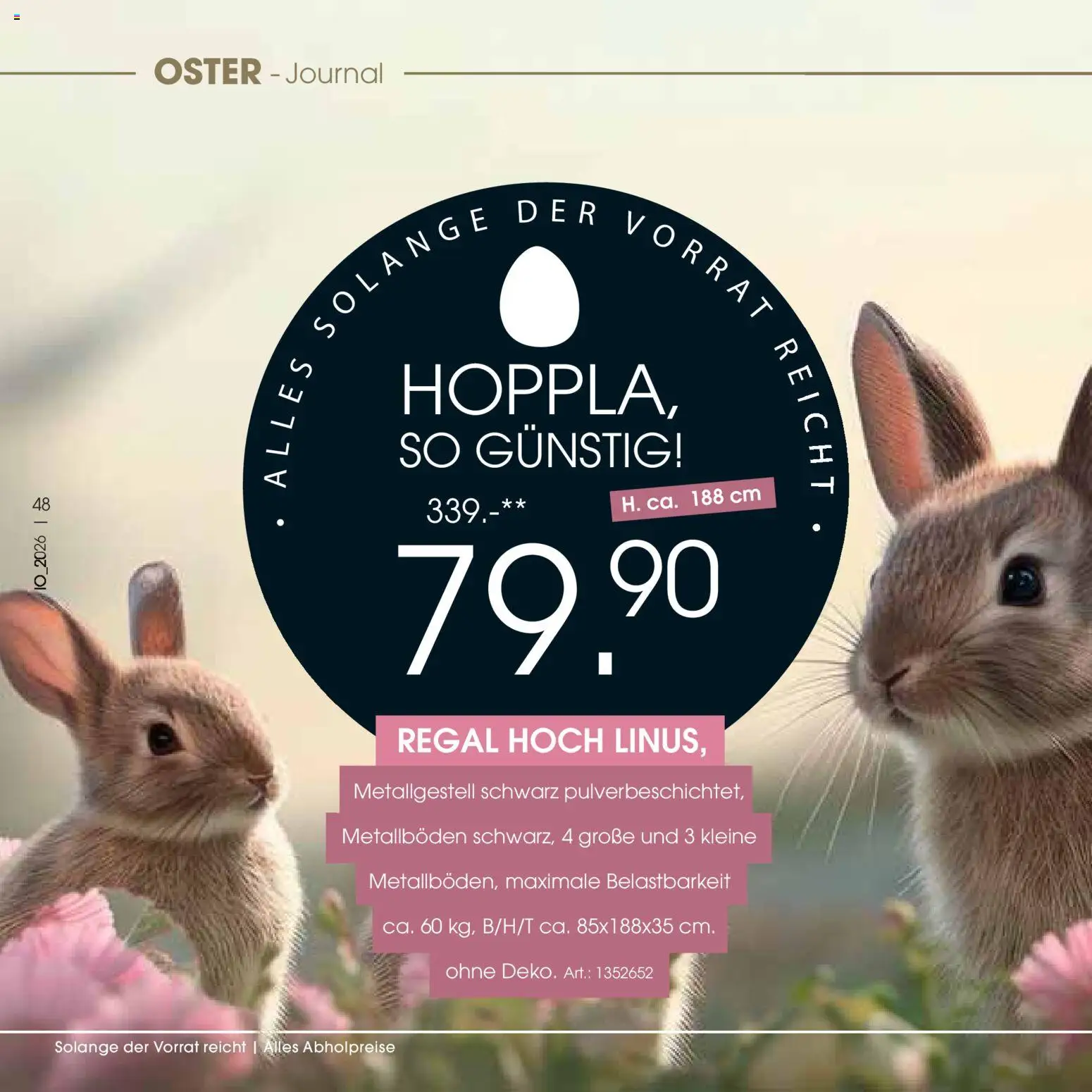 Zurbrüggen Oster-Journal – gültig ab 23.03.2026 | Seite: 48 | Produkte: Regal