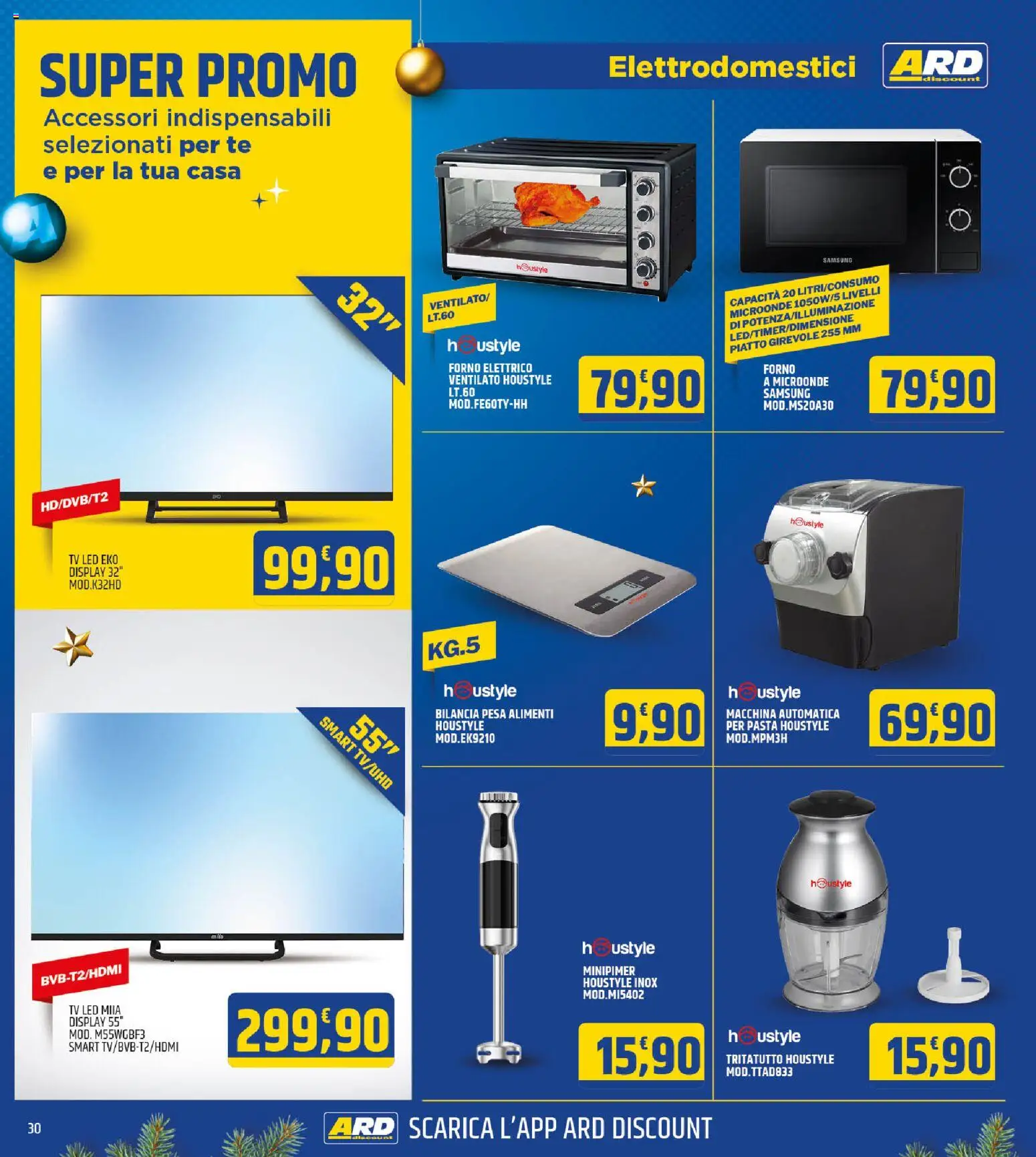 Volantino ARD Discount del 22.12.2025 | Pagina: 30 | Prodotti: Tritatutto, Pasta, Forno elettrico, Samsung