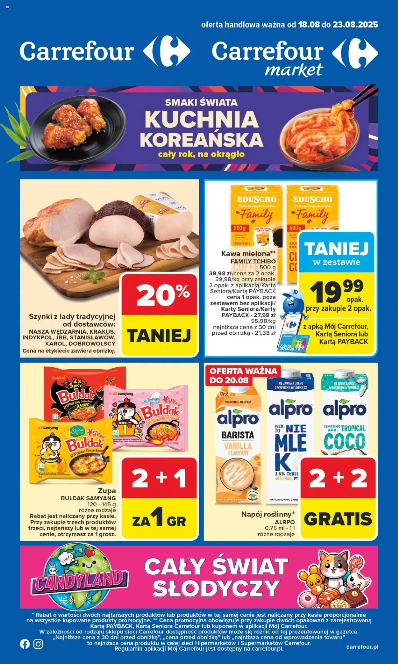 Carrefour Gazetka od 18.08.2025 | Strona: 1 | Produkty: Karta, Alpro, Tchibo, Zupa