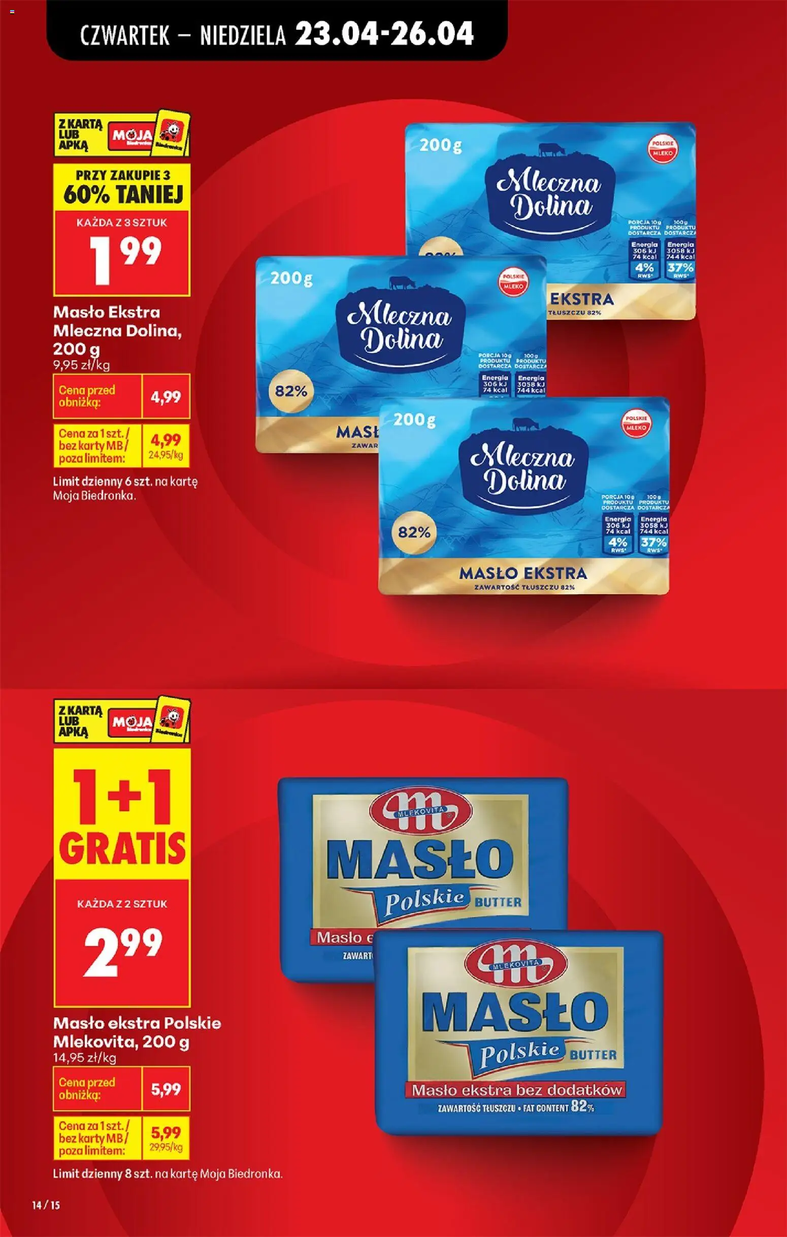 Biedronka gazetka od czwartku od 23.04.2026 | Strona: 28 | Produkty: Karta, Mleko, Masło