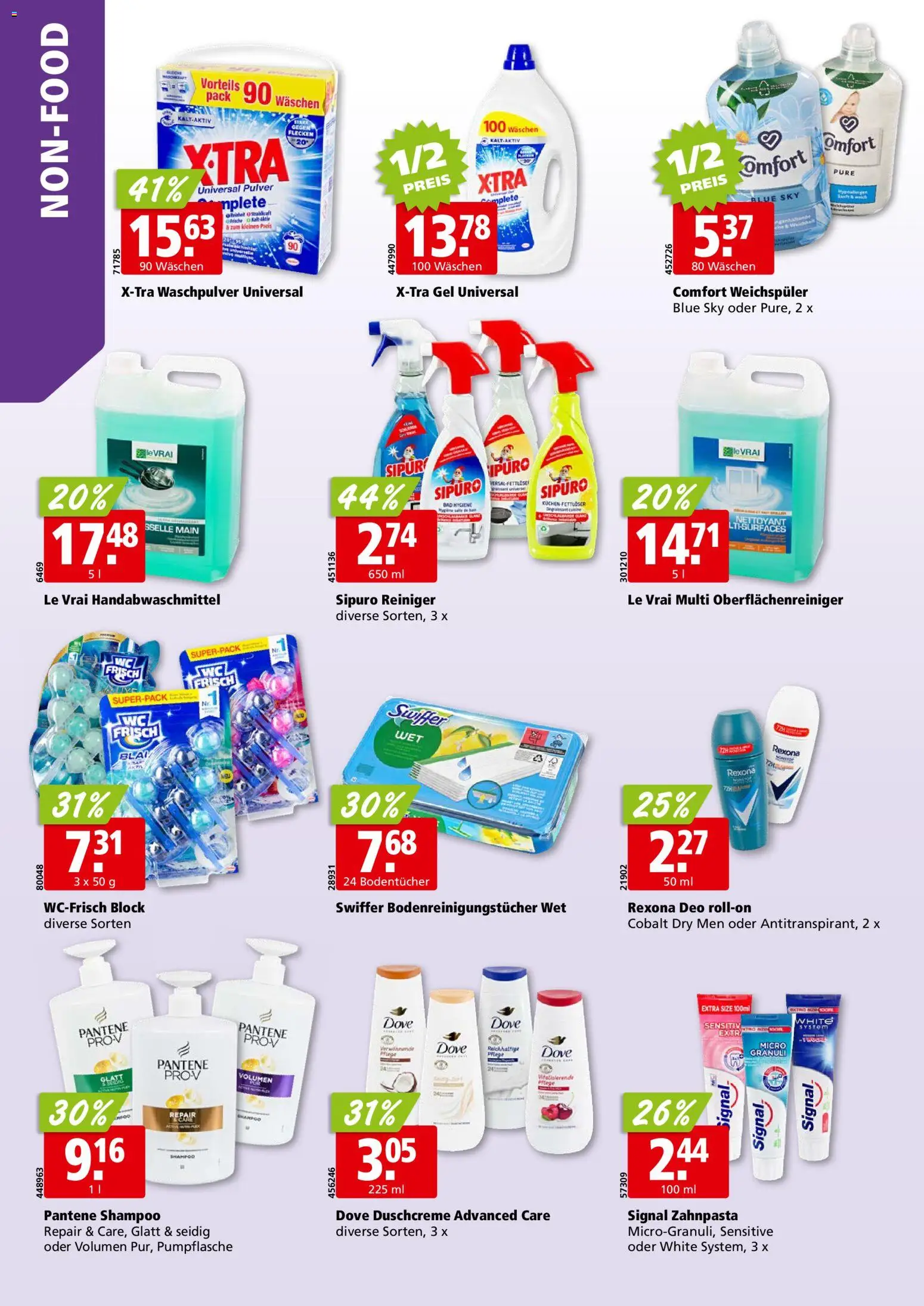 Aligro aktionen Chavannes, Matran, Genf, Sitten – gültig ab 23.03.2026 | Seite: 34 | Produkte: Bad, Pulver, Zahnpasta, Weichspüler