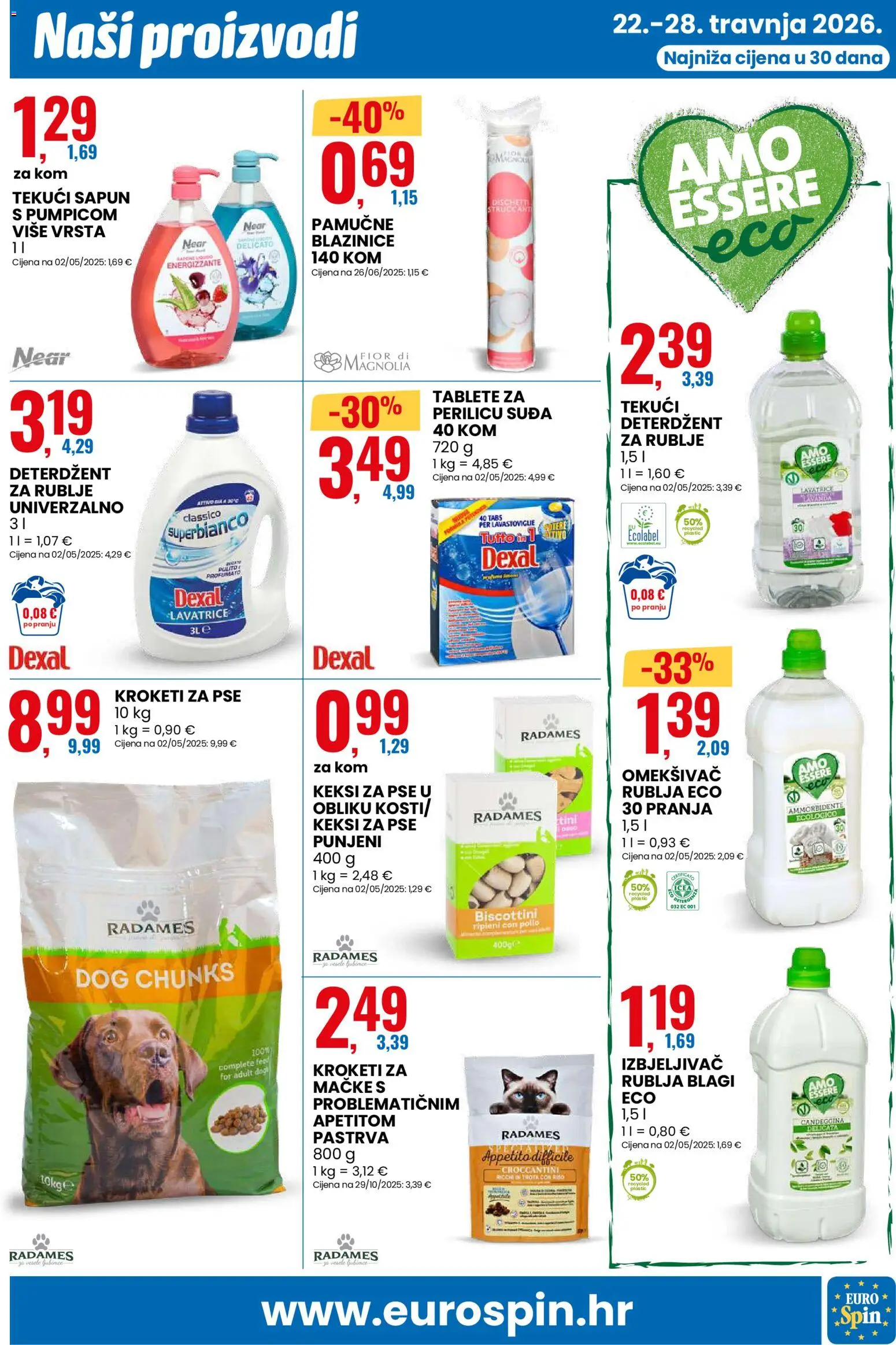 Eurospin katalog | vrijedi od 22.04.2026 | Stranica: 13 | Proizvodi: Pastrva, Keksi, Sapun, Tablete za perilicu suđa
