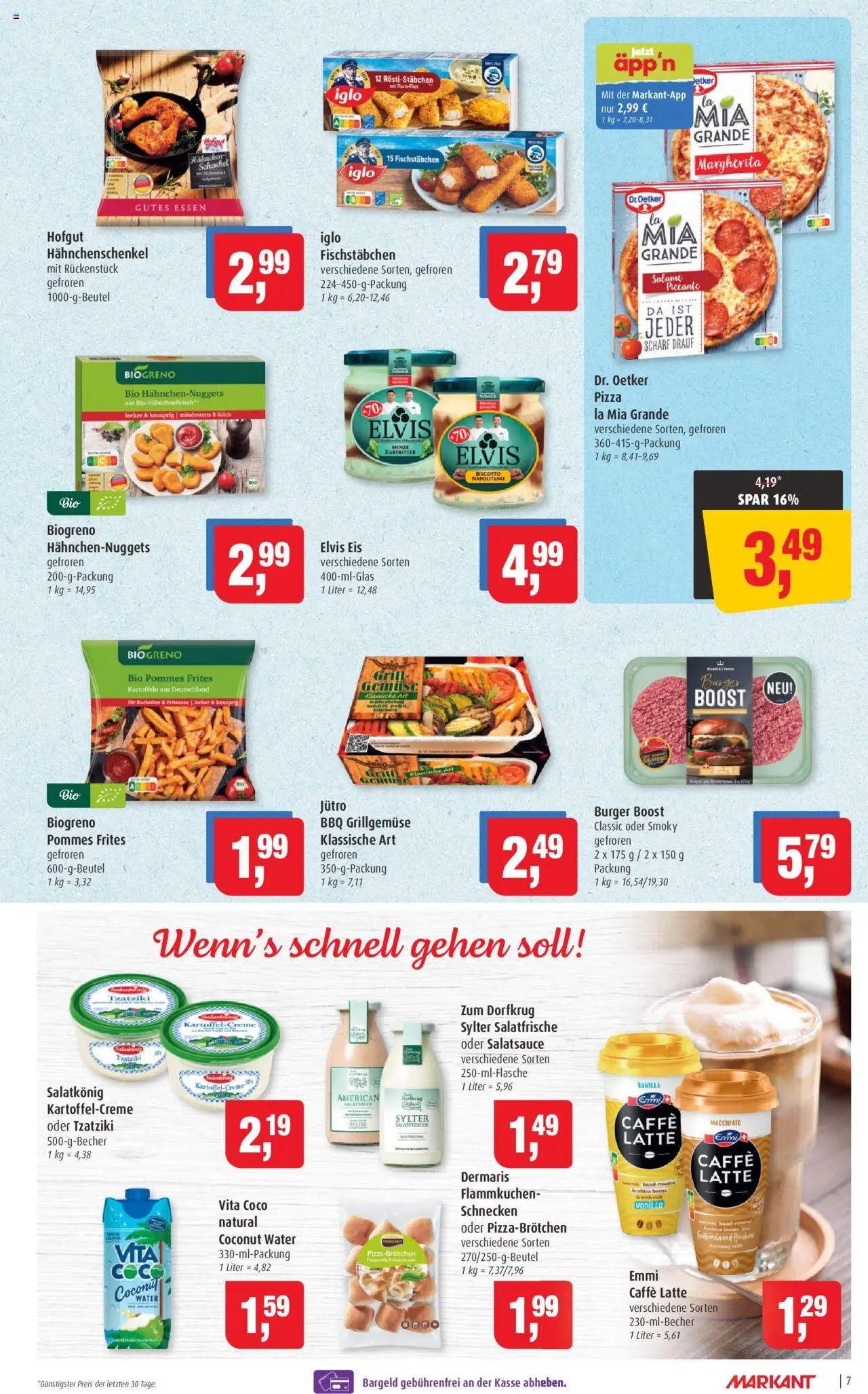 Markant Prospekt 	 - gültig ab dem 18.08.2025 | Seite: 7 | Produkte: Hahnchen, Burger, Gemüse, Eis