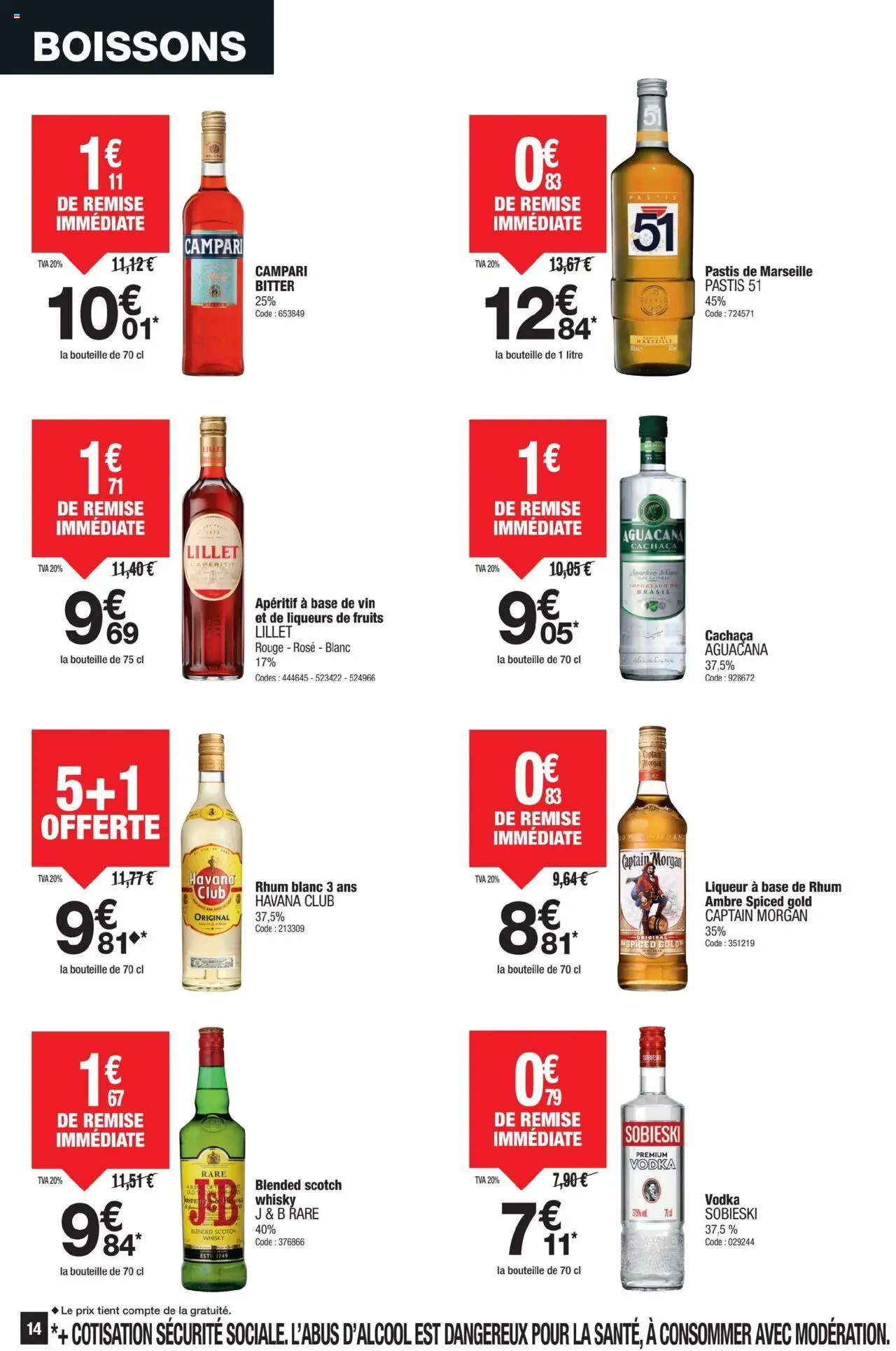  | Page: 14 | Produits: Base, Liqueur, Captain Morgan, Pastis 51