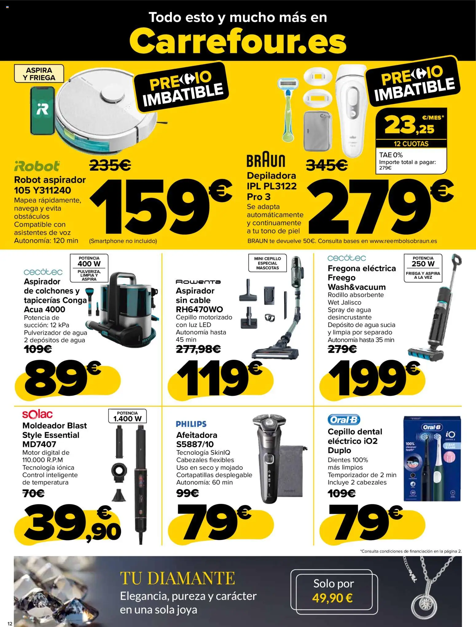 Carrefour - Black Friday │ válido desde el 12.11.2025 | Página: 12 | Productos: Smartphone, Cable, Afeitadora, Depiladora