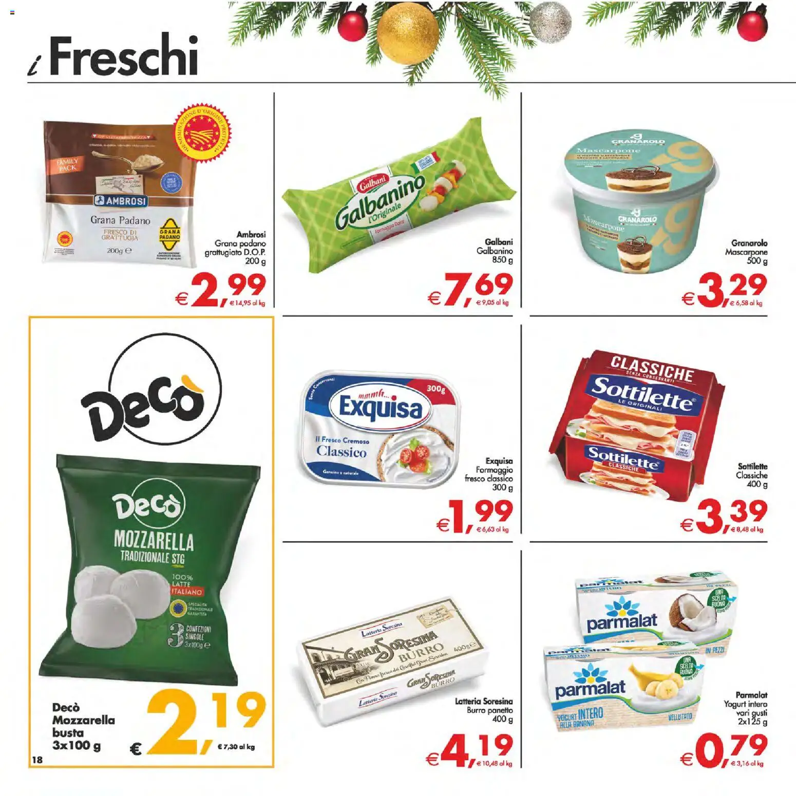 Volantino Decò del 05.12.2025 | Pagina: 18 | Prodotti: Mozzarella, Latte, Formaggio, Mascarpone