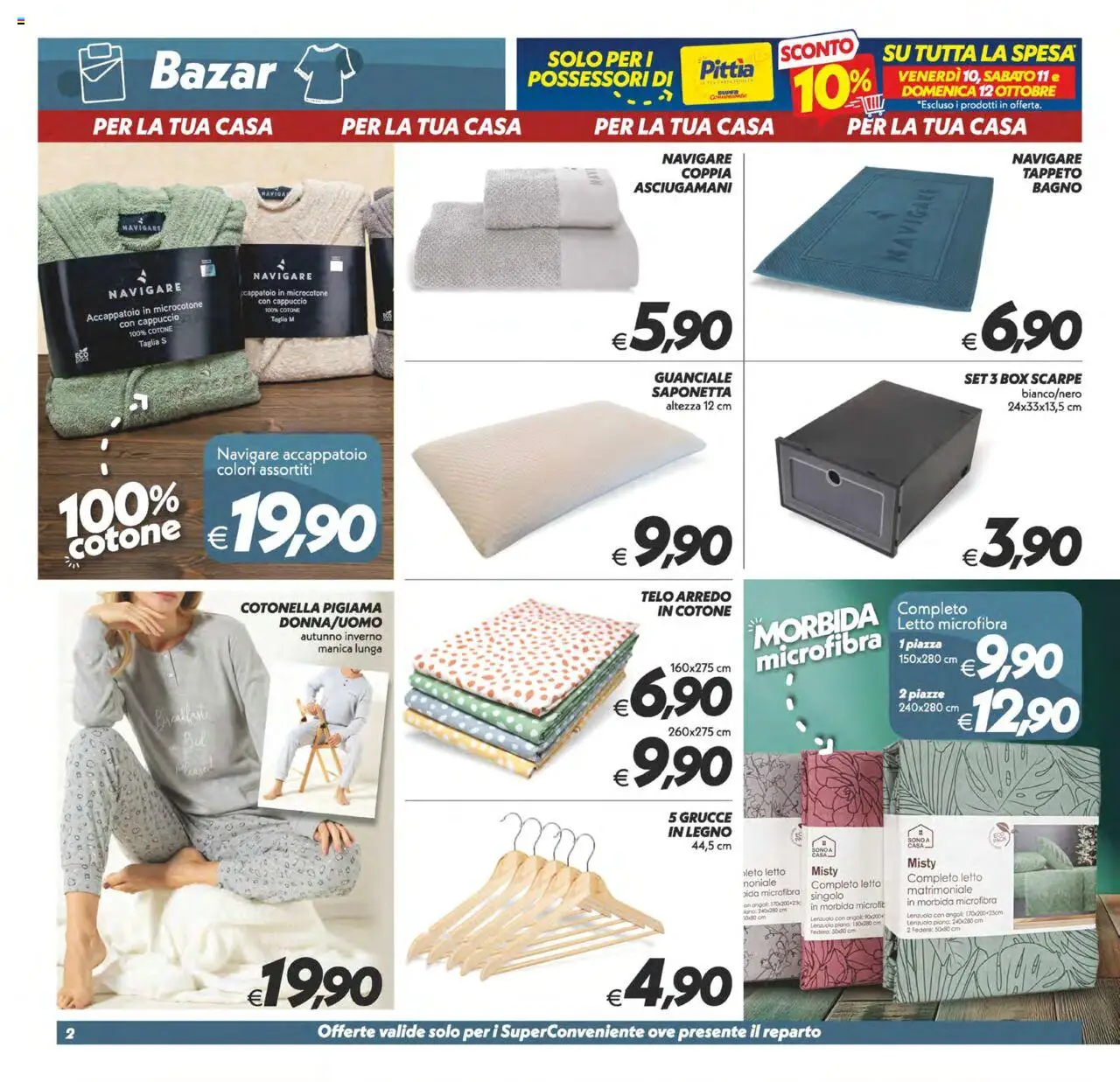 Volantino SuperConveniente del 10.10.2025 | Pagina: 35 | Prodotti: Scarpe, Letto, Tappeto, Federa