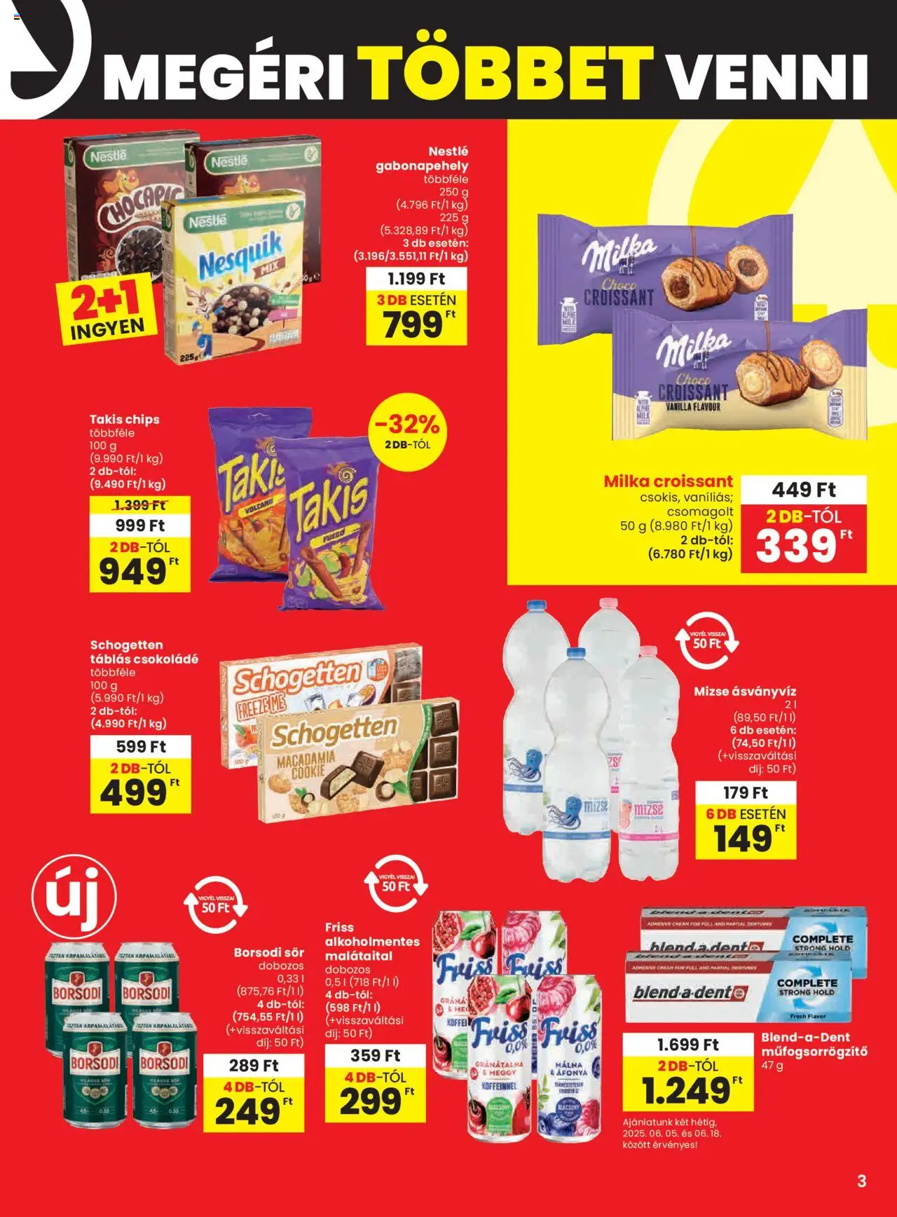 Spar akciós ujság - amely érvényes a következő dátumtól: 05.06.2025 | Oldal: 3 | Termékek: Málna, Gabonapehely, Ásványvíz, Sör