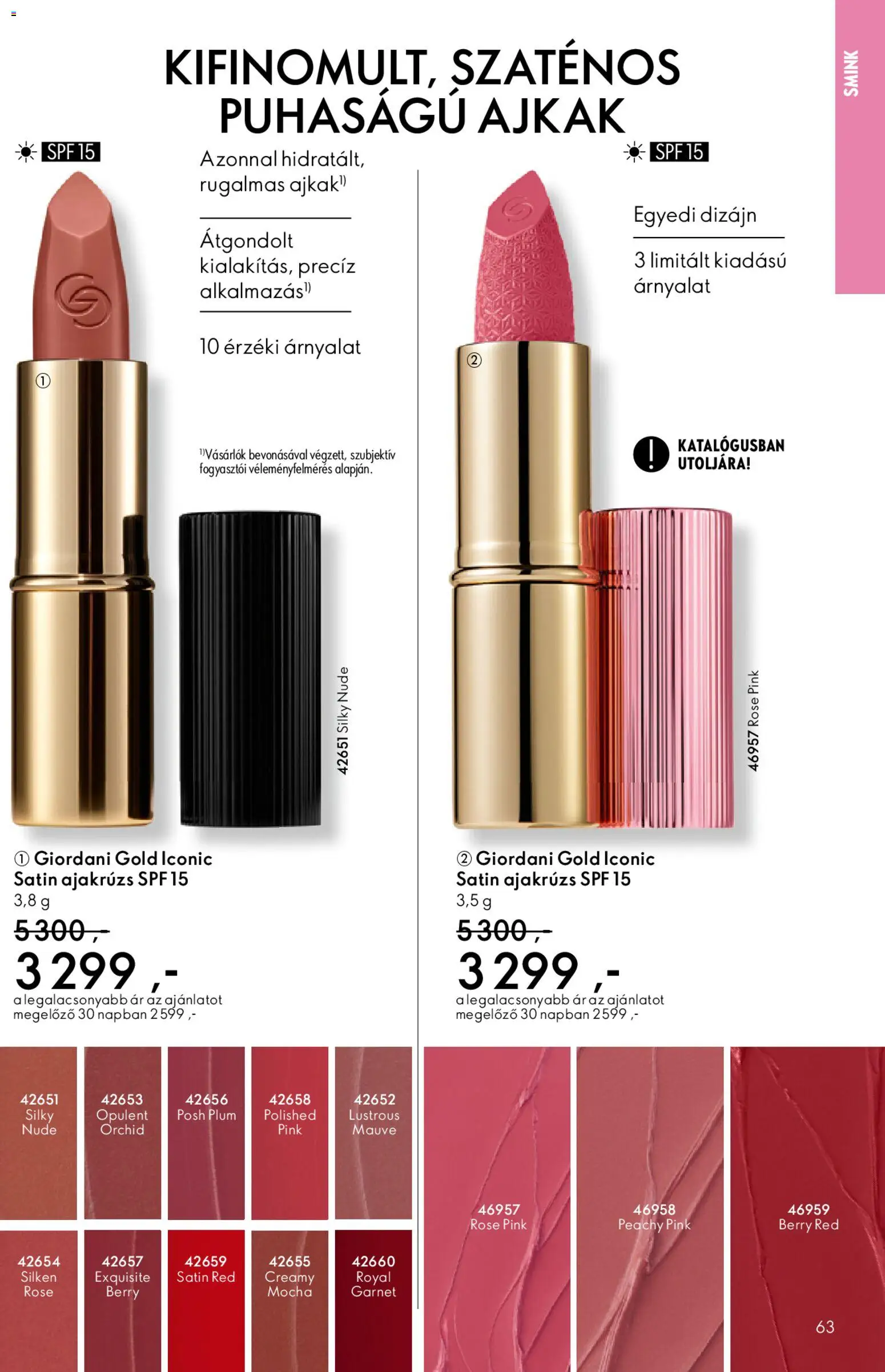 Oriflame akciós ujság - amely érvényes a következő dátumtól: 03.12.2025 | Oldal: 63 | Termékek: Smink, Ajakrúzs