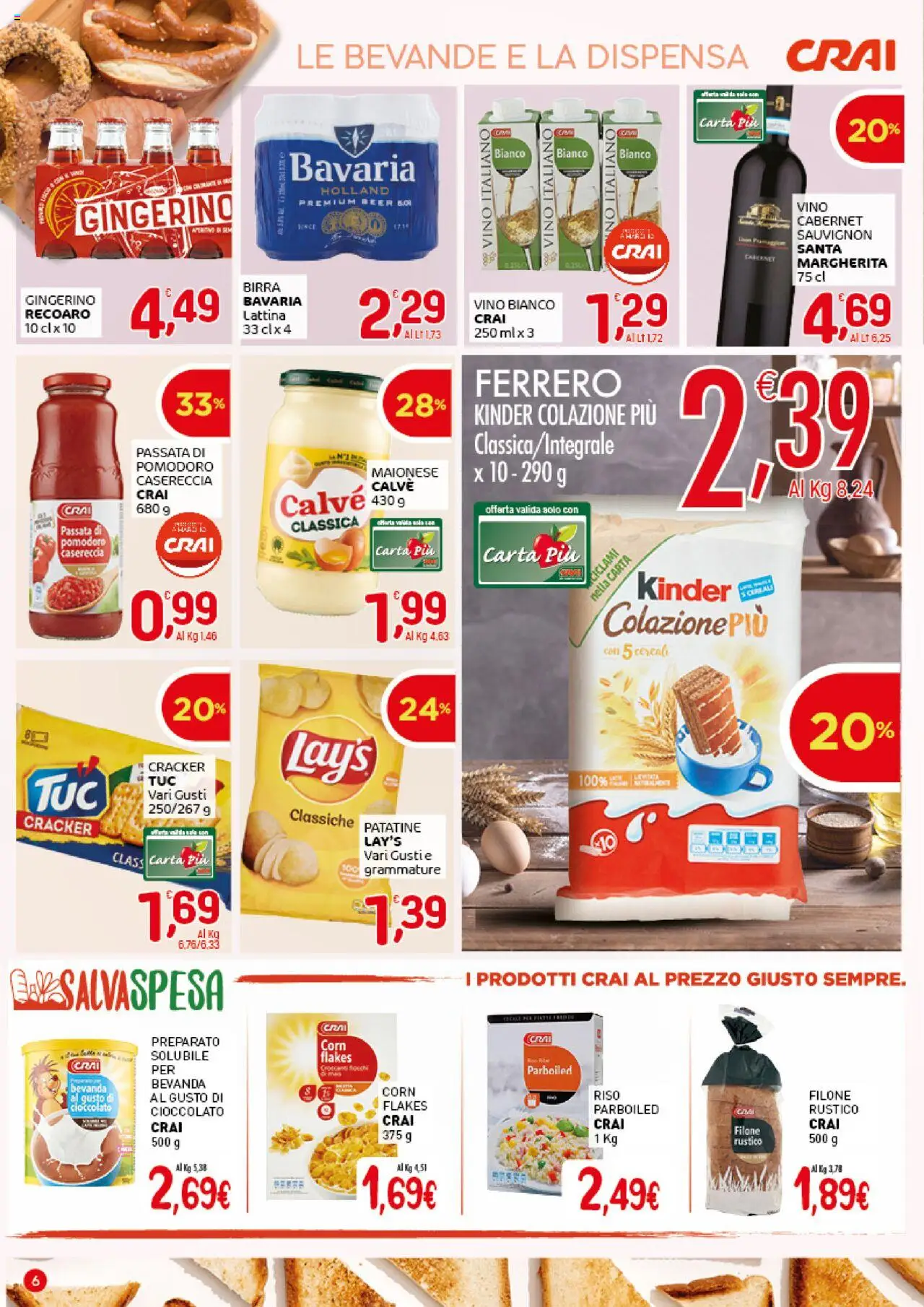 Volantino CRAI del 04.09.2025 | Pagina: 6 | Prodotti: Riso, Pomodoro, Vino, Vino bianco