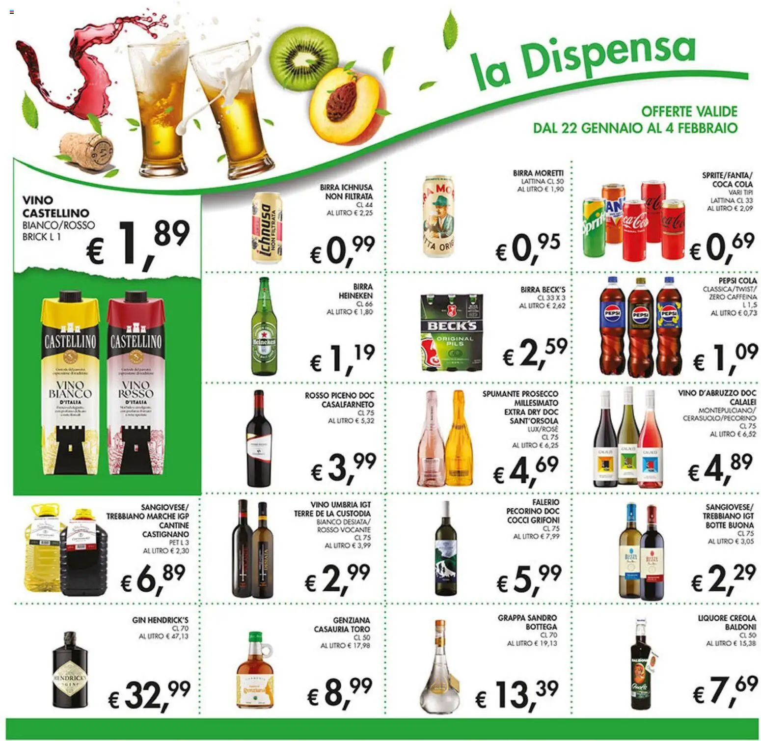 Volantino Coal del 22.01.2026 | Pagina: 12 | Prodotti: Vino, Birra Moretti, Pecorino, Coca Cola