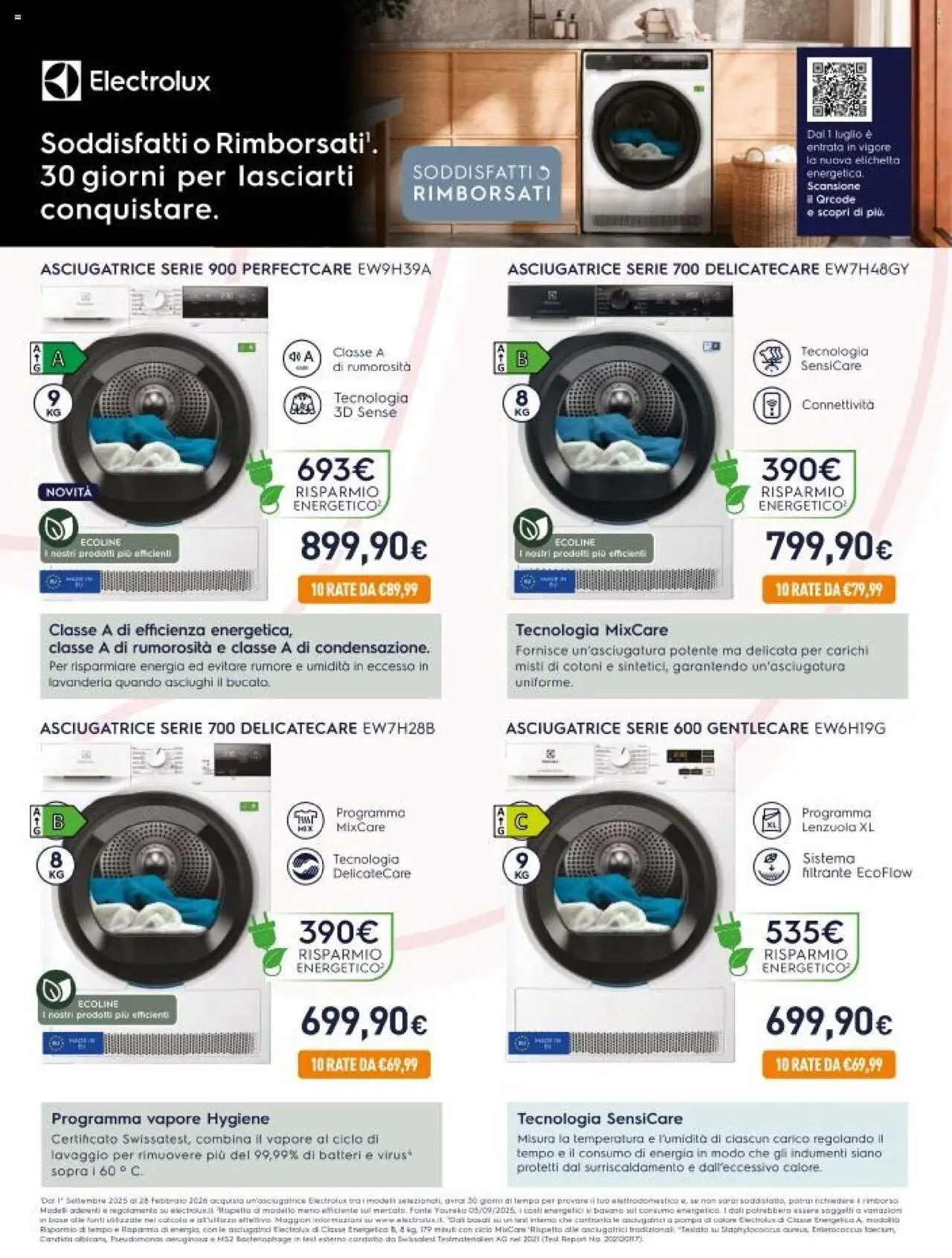 Volantino Unieuro del 17.10.2025 | Pagina: 2 | Prodotti: Asciugatrice, Lenzuola