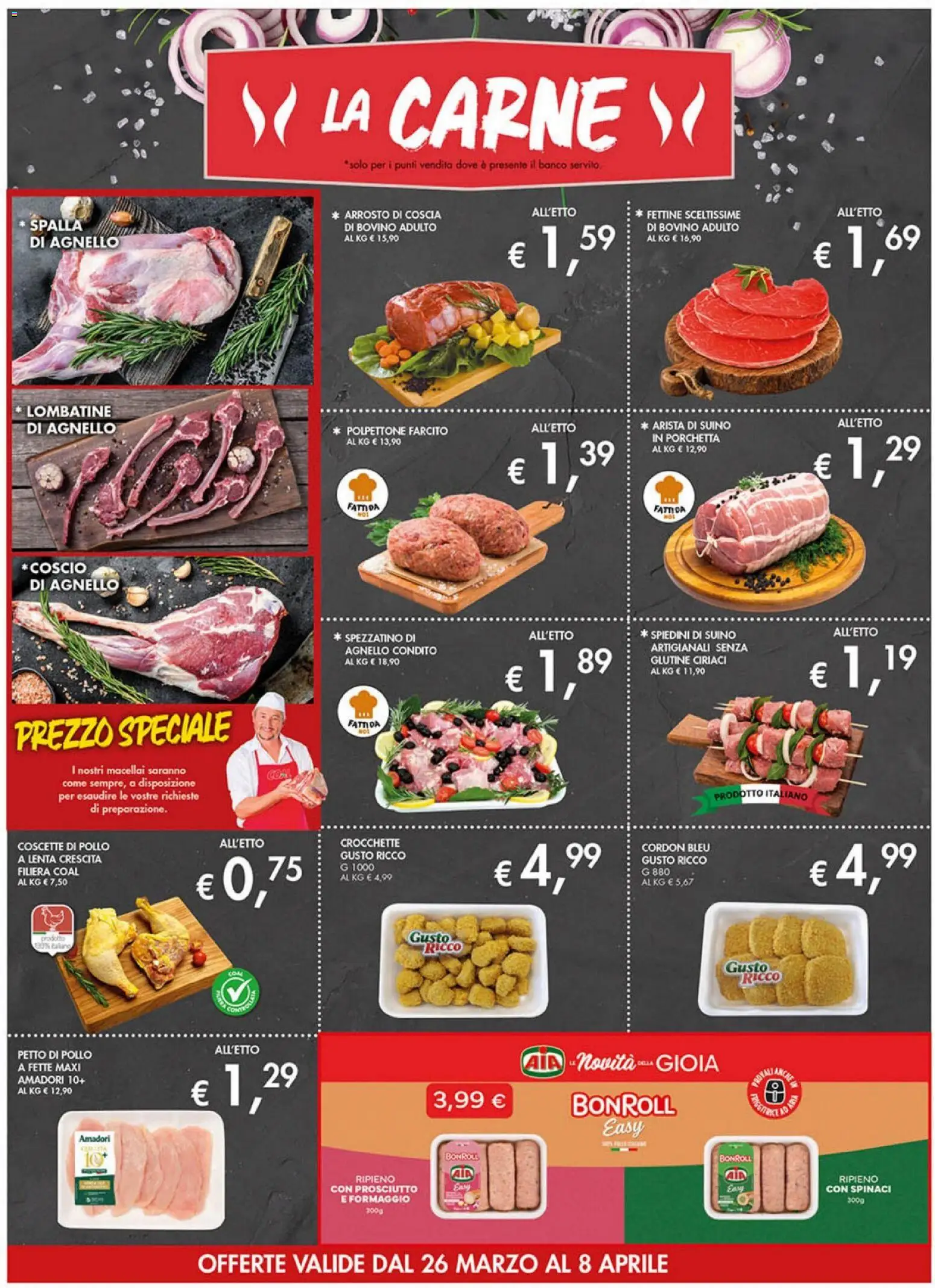 Volantino Coal del 26.03.2026 | Pagina: 4 | Prodotti: Bovino, Formaggio, Spinaci, Agnello