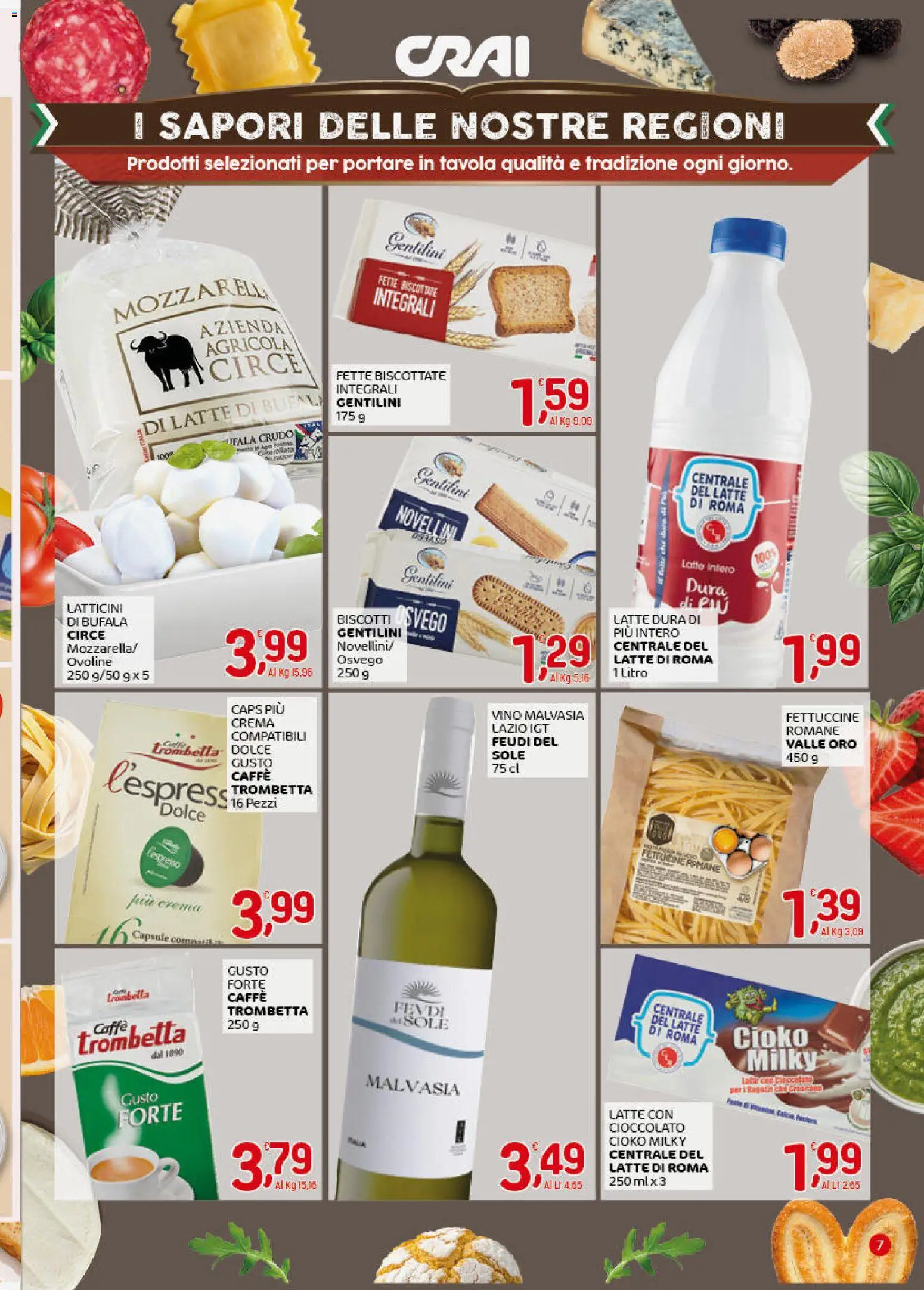 Volantino CRAI del 19.02.2026 | Pagina: 7 | Prodotti: Caffè, Cioccolato, Vino, Fettuccine