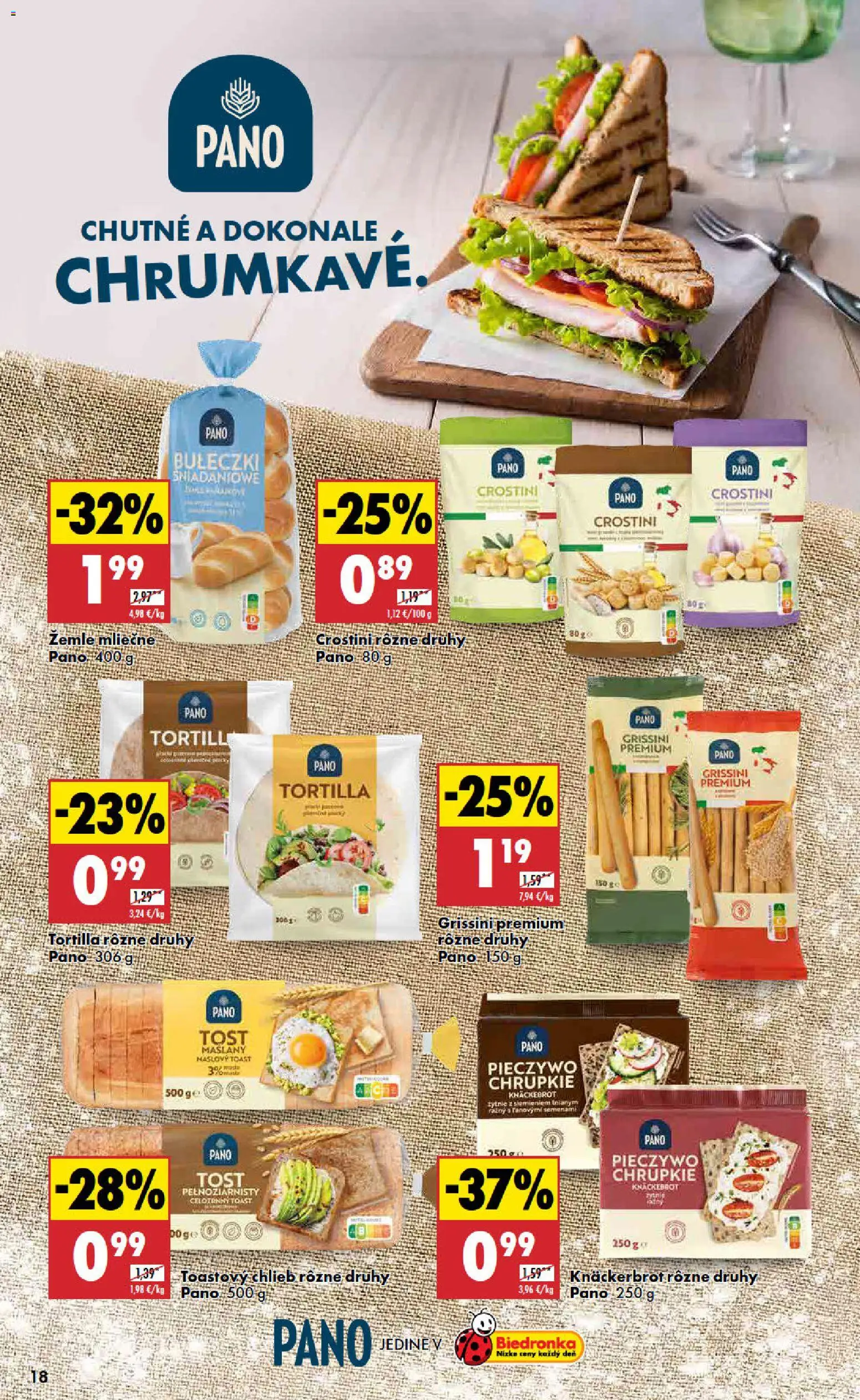 Nové Biedronka akcie – leták je platný od 27.11.2025 | Strana: 18 | Produkty: Chlieb, Tortilla