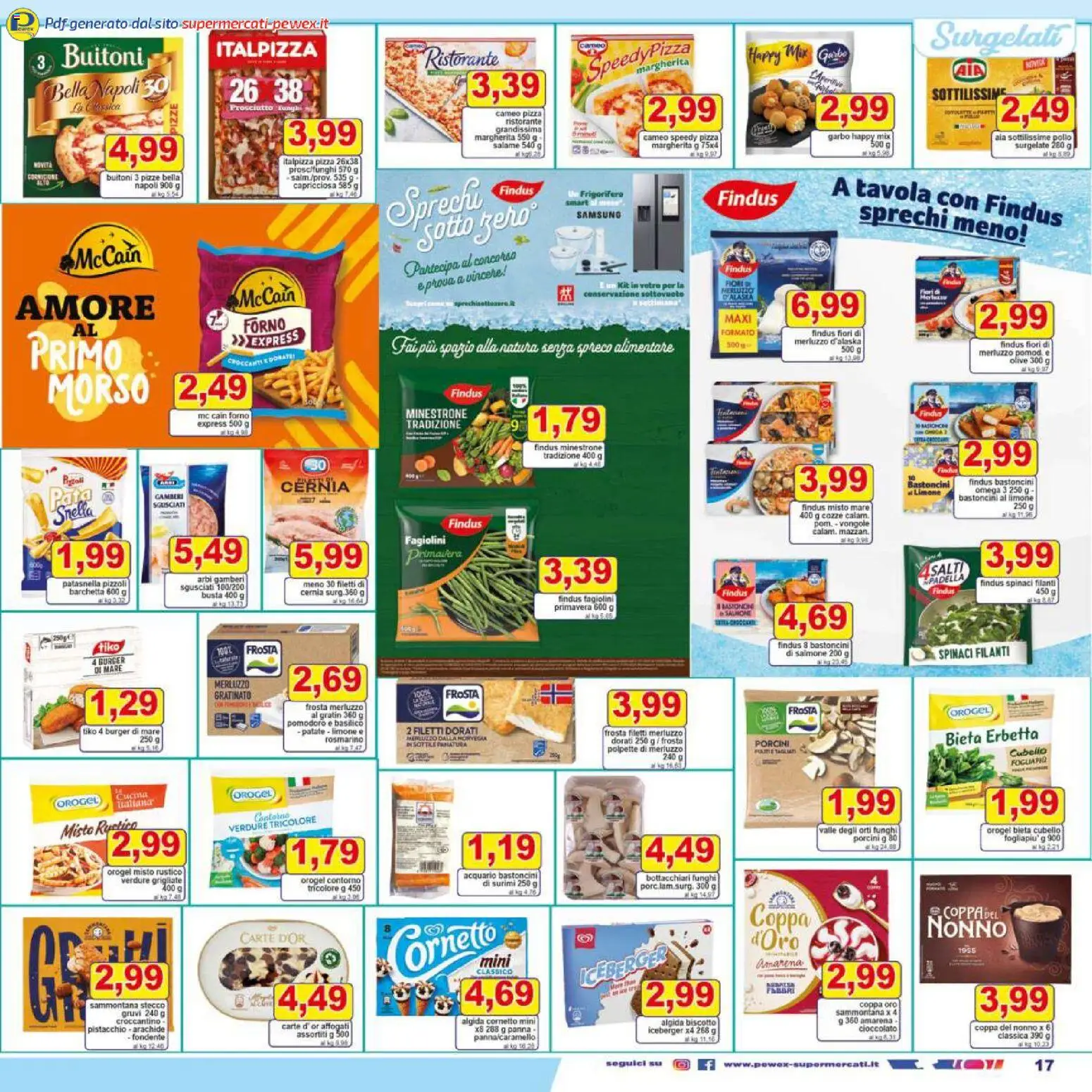 Volantino Pewex del 27.11.2025 | Pagina: 17 | Prodotti: Cozze, Spinaci, Forno, Samsung