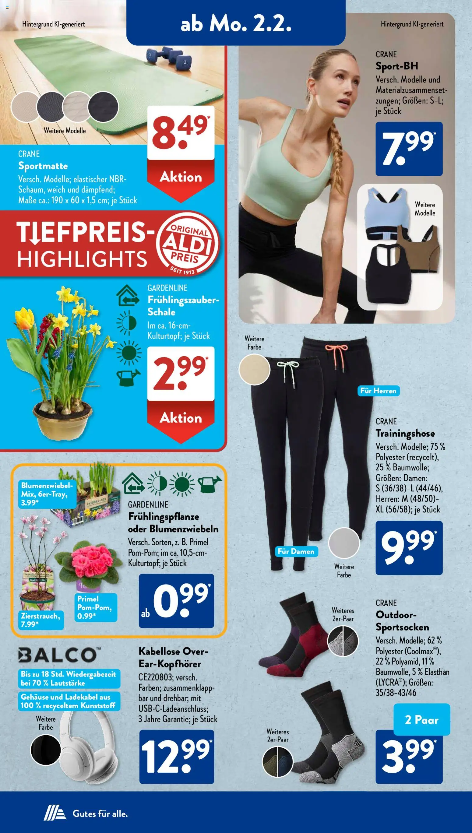 Aldi Süd Prospekt 	 – gültig ab 02.02.2026 | Seite: 4 | Produkte: Trainingshose, Ladekabel