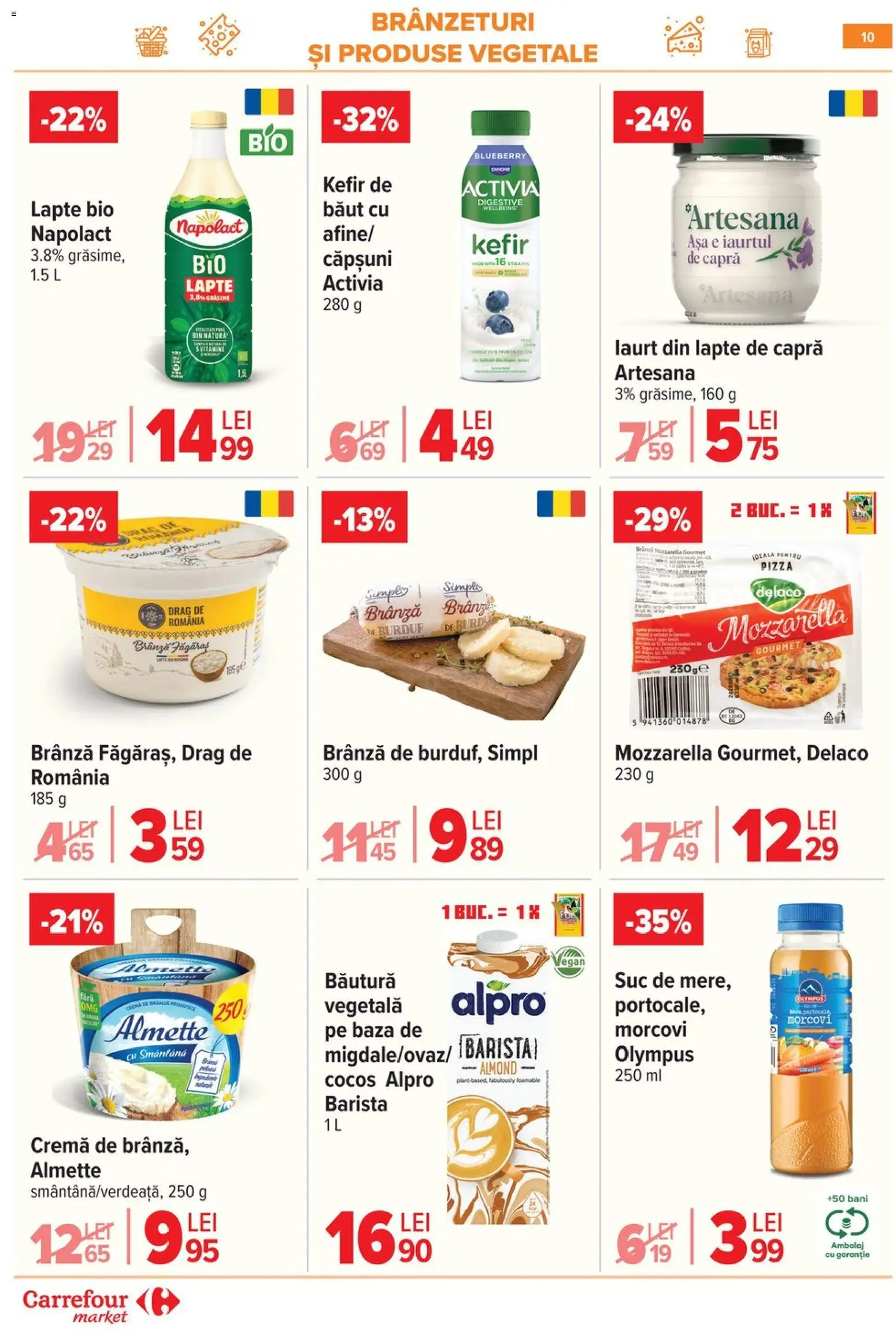 Noul catalog Carrefour – valabil de la 29.04.2026 | Pagină: 10 | Produse: Şerit ödül, Light Kedi Konservesi, Cremă, Kefir