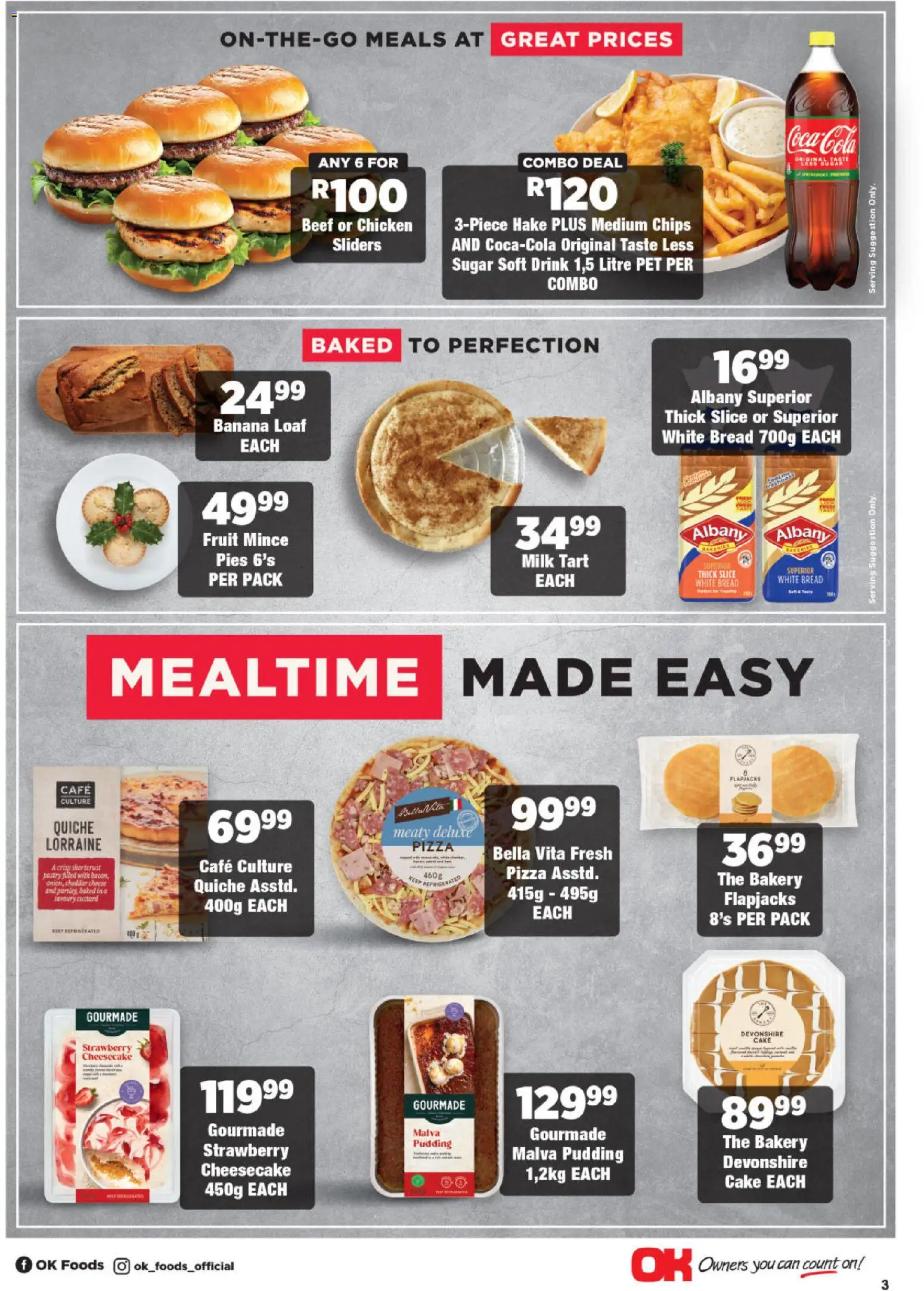 New OK Foods catalogue – valid from 10.12.2025 | Page: 3 | Products: Cake, Pó talco, Bread, Sugar