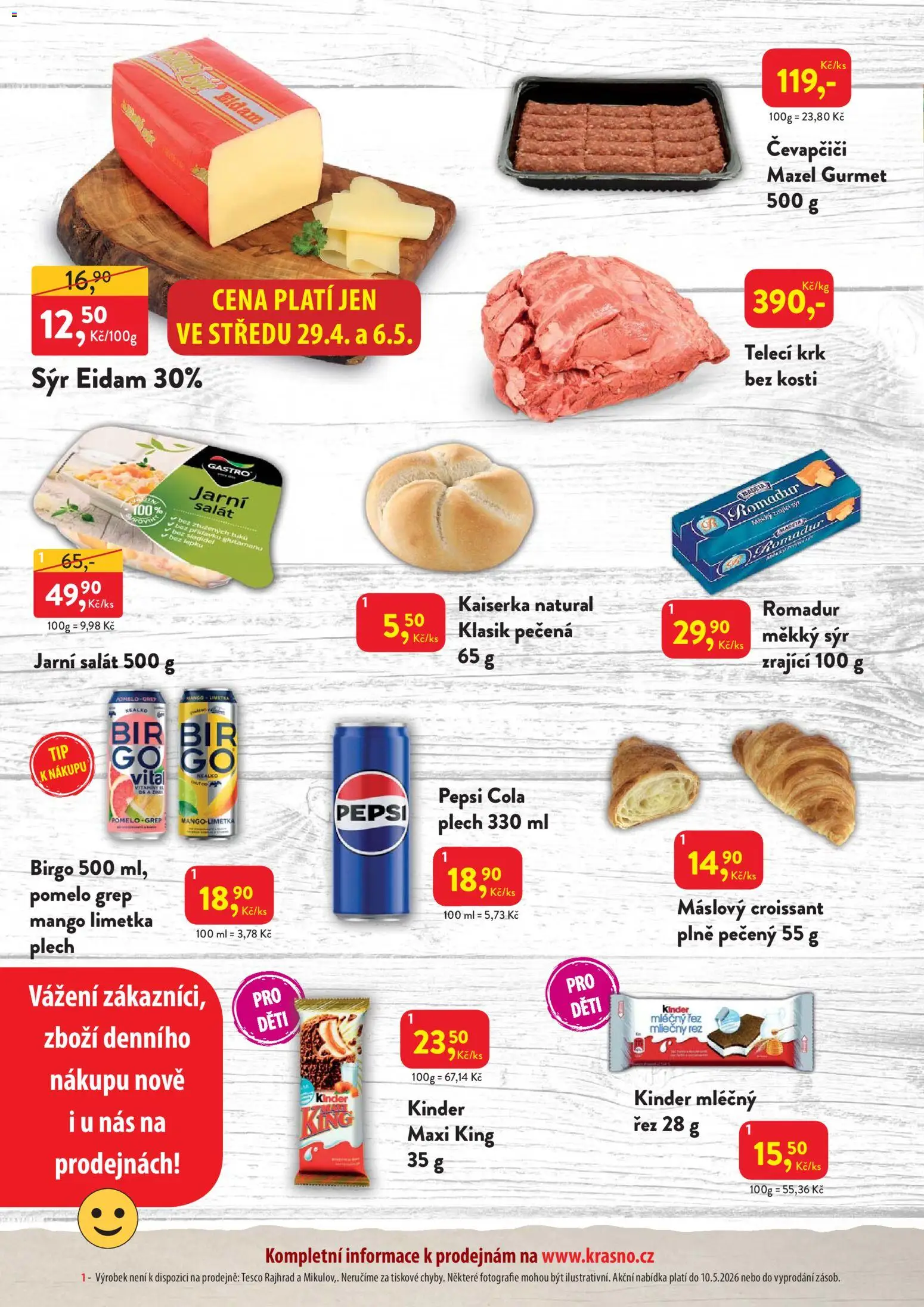 MP Krásno leták od 27.04.2026 | Strana: 2 | Produkty: Kaiserka, Pepsi, Vitamíny, Kinder