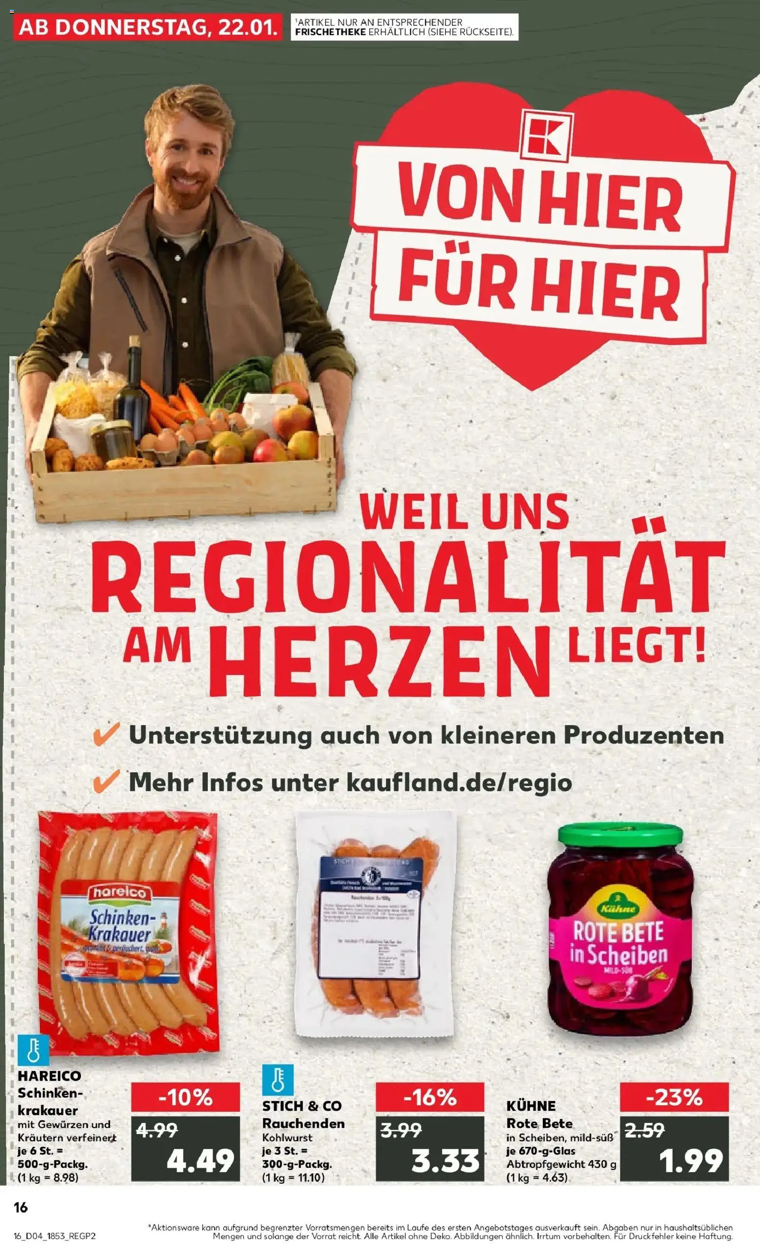 Kaufland prospekt Bad Oldesloe	 – gültig ab 22.01.2026 | Seite: 16 | Produkte: Schinken