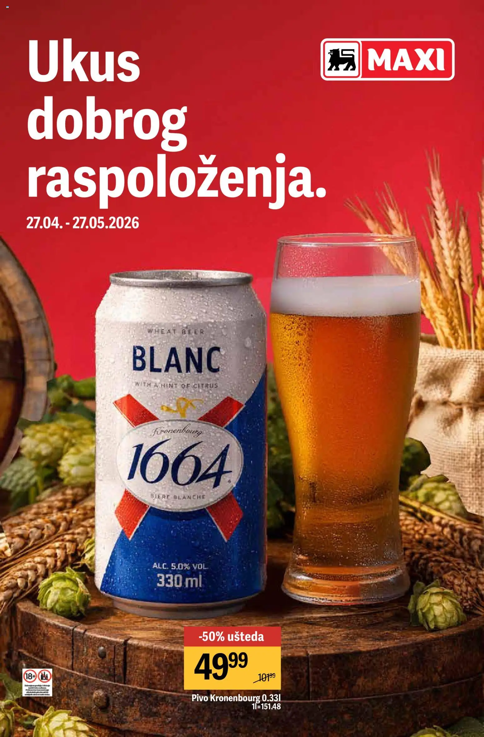 Maxi katalog - važi od 27.04.2026 | Strana: 1 | Proizvode: Pivo