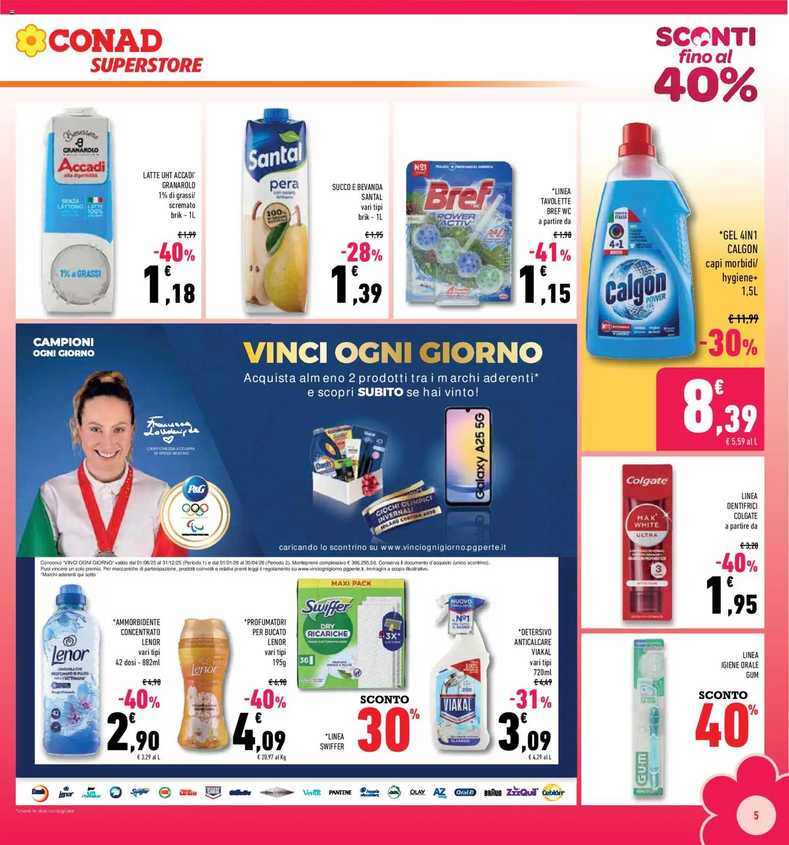 Volantino Conad del 01.12.2025 | Pagina: 5 | Prodotti: Succo, Anticalcare, Latte, WC