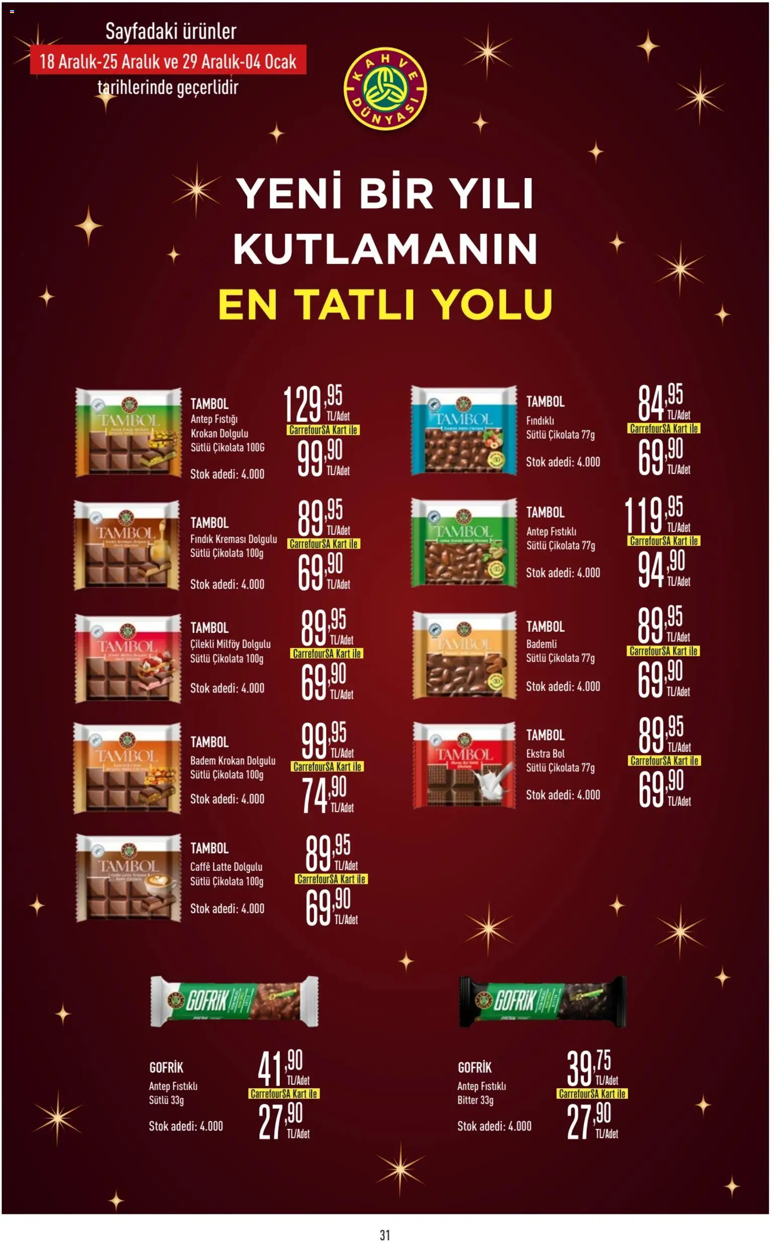 CarrefourSA Katalog - 18.12.2025 tarihinden itibaren geçerlidir | Sayfa: 32 | Ürünler: Çikolata, Fındık, Badem, Ocak
