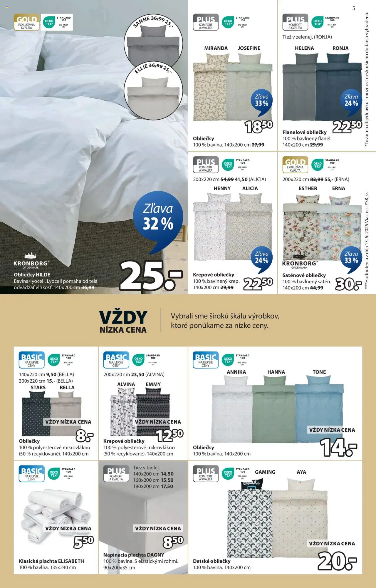 JYSK výpredaj │ platný od 06.08.2025 | Strana: 6 | Produkty: Plachta, Obliečky, Detské obliečky