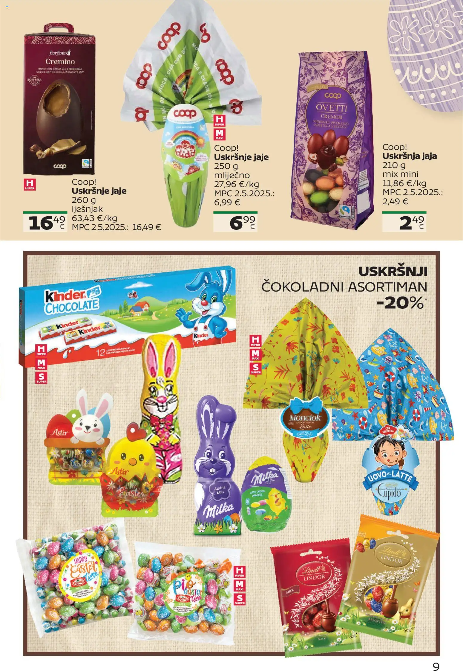 Tommy katalog | vrijedi od 23.03.2026 | Stranica: 9 | Proizvodi: Lindt, Jaja, Milka
