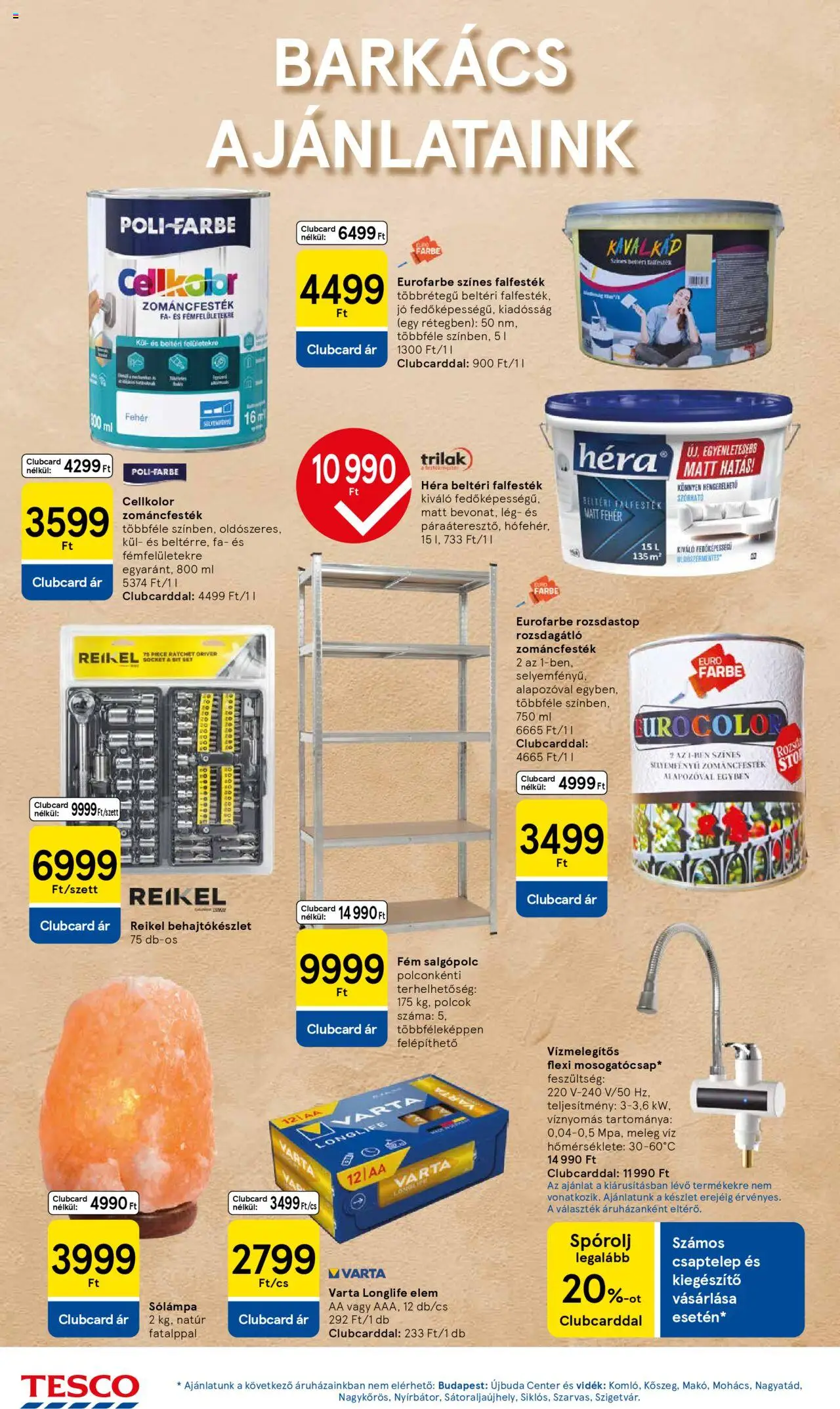 Tesco akciós ujság - amely érvényes a következő dátumtól: 04.09.2025 | Oldal: 30 | Termékek: Csaptelep, Polcok