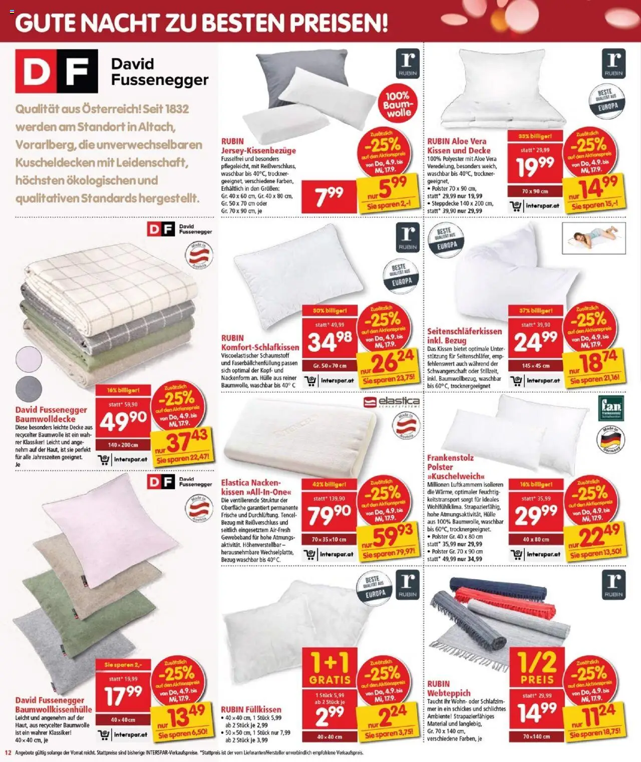 Interspar Flugblatt - Burgenland Nord gültig ab 04.09.2025 | Seite: 12 | Produkte: Hülle, Trockner, Kissen, Decke