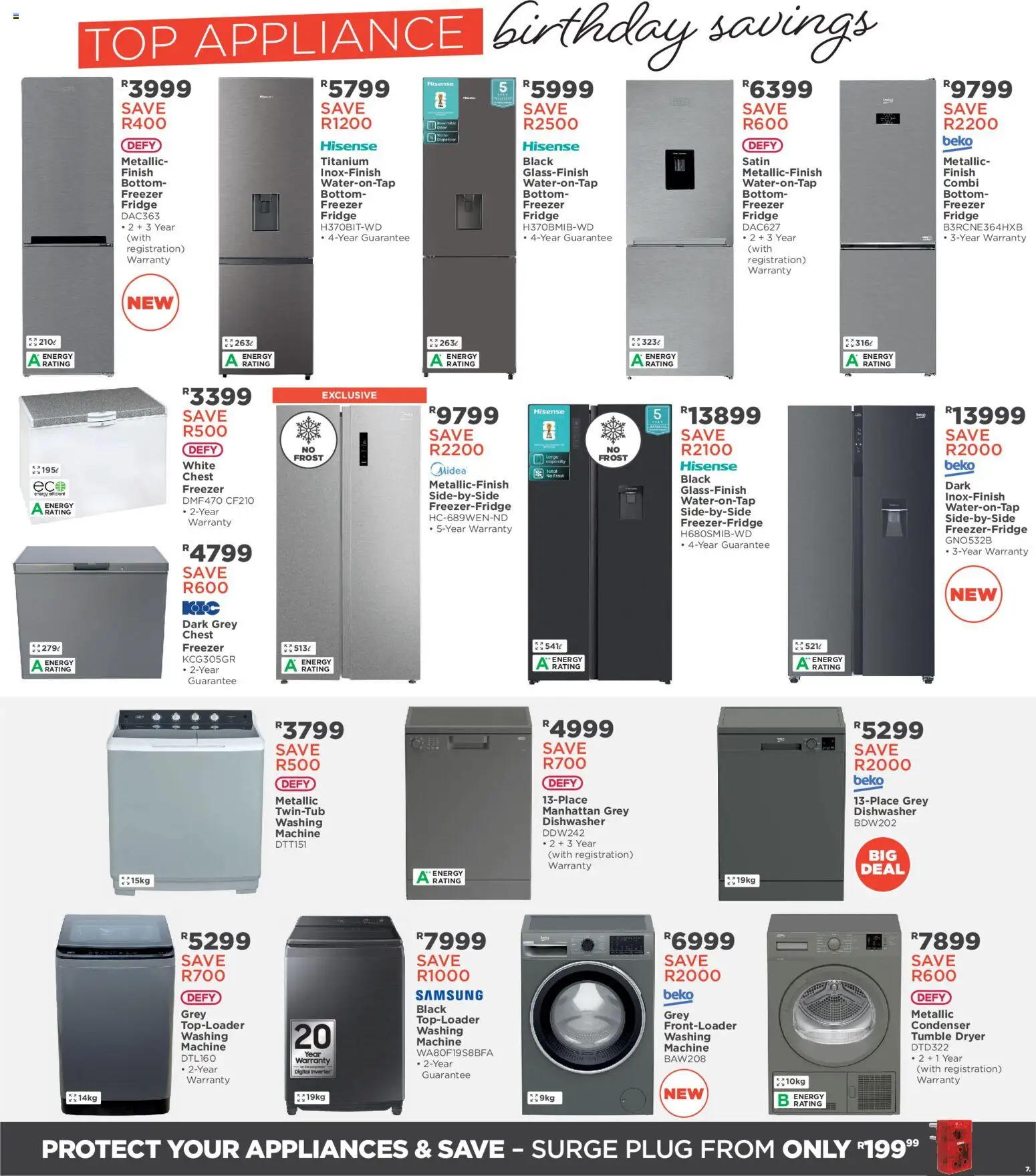 New House and Home catalogue – valid from 20.04.2026 | Page: 7 | Products: Freezer, Dryer, Dishwasher, Fridge