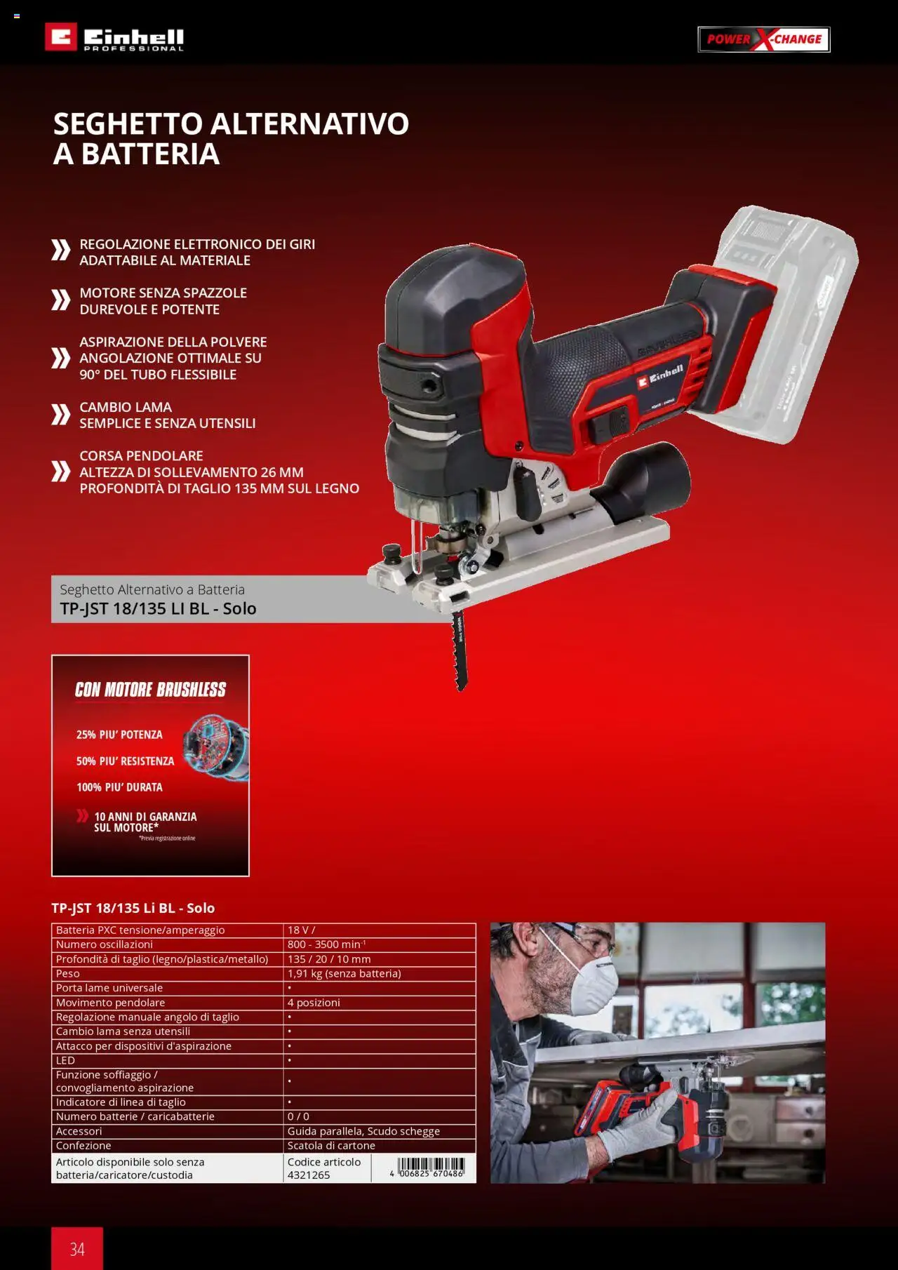 Volantino Einhell del 06.02.2025 | Pagina: 34 | Prodotti: Tubo, Scatola, Batteria, Caricabatterie